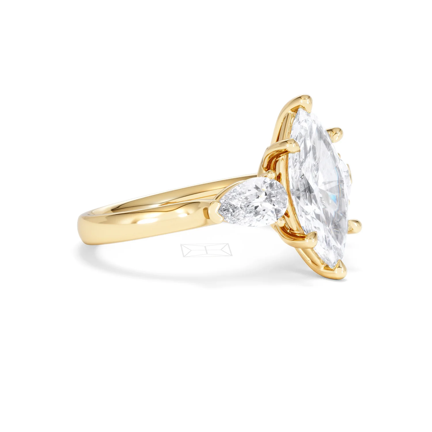 Adore 2.60ct Marquise Cut Lab Diamond 3 Stone Engagement Ring in 18K Yellow Gold - Image 18