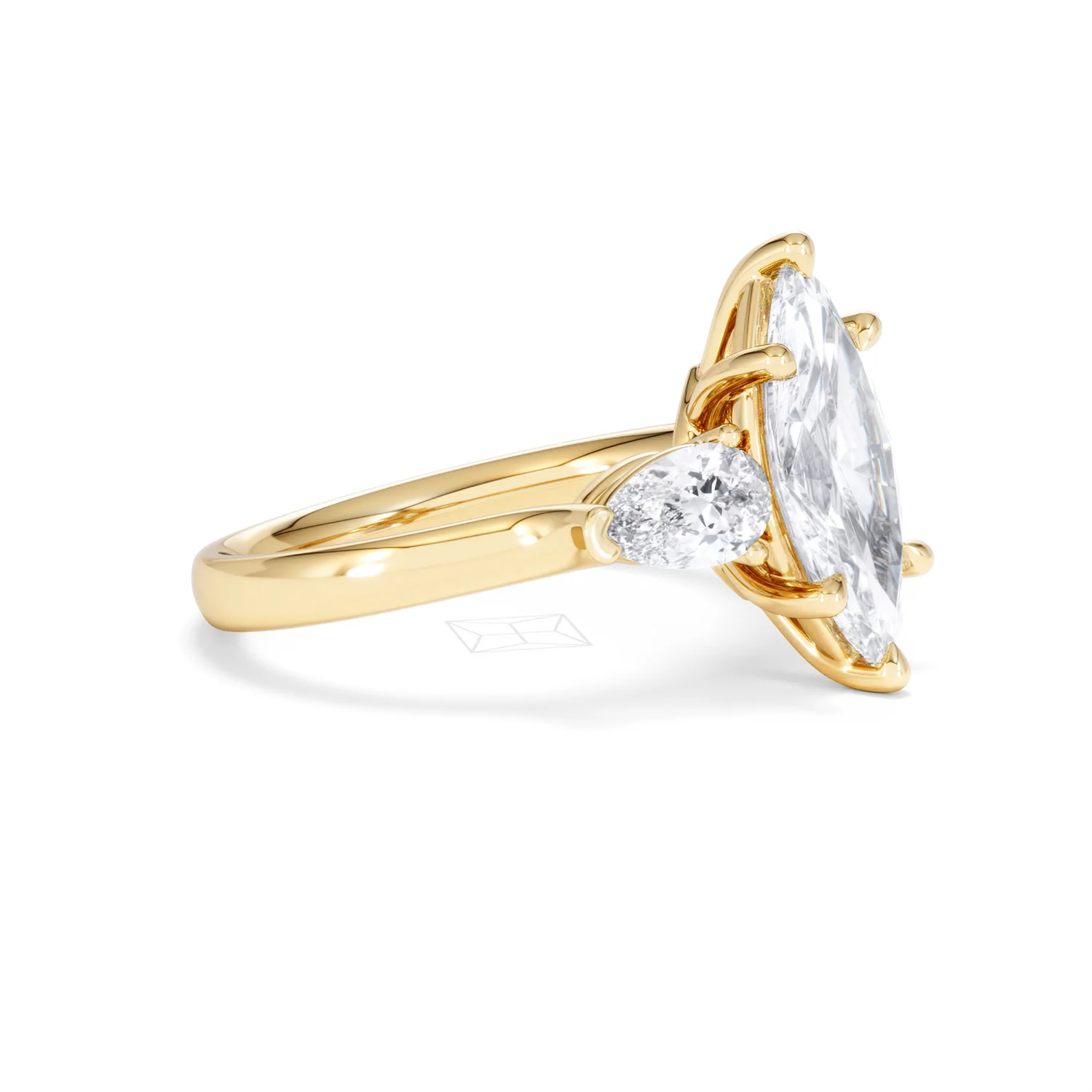 Adore 2.60ct Marquise Cut Lab Diamond 3 Stone Engagement Ring in 18K Yellow Gold - Image 20