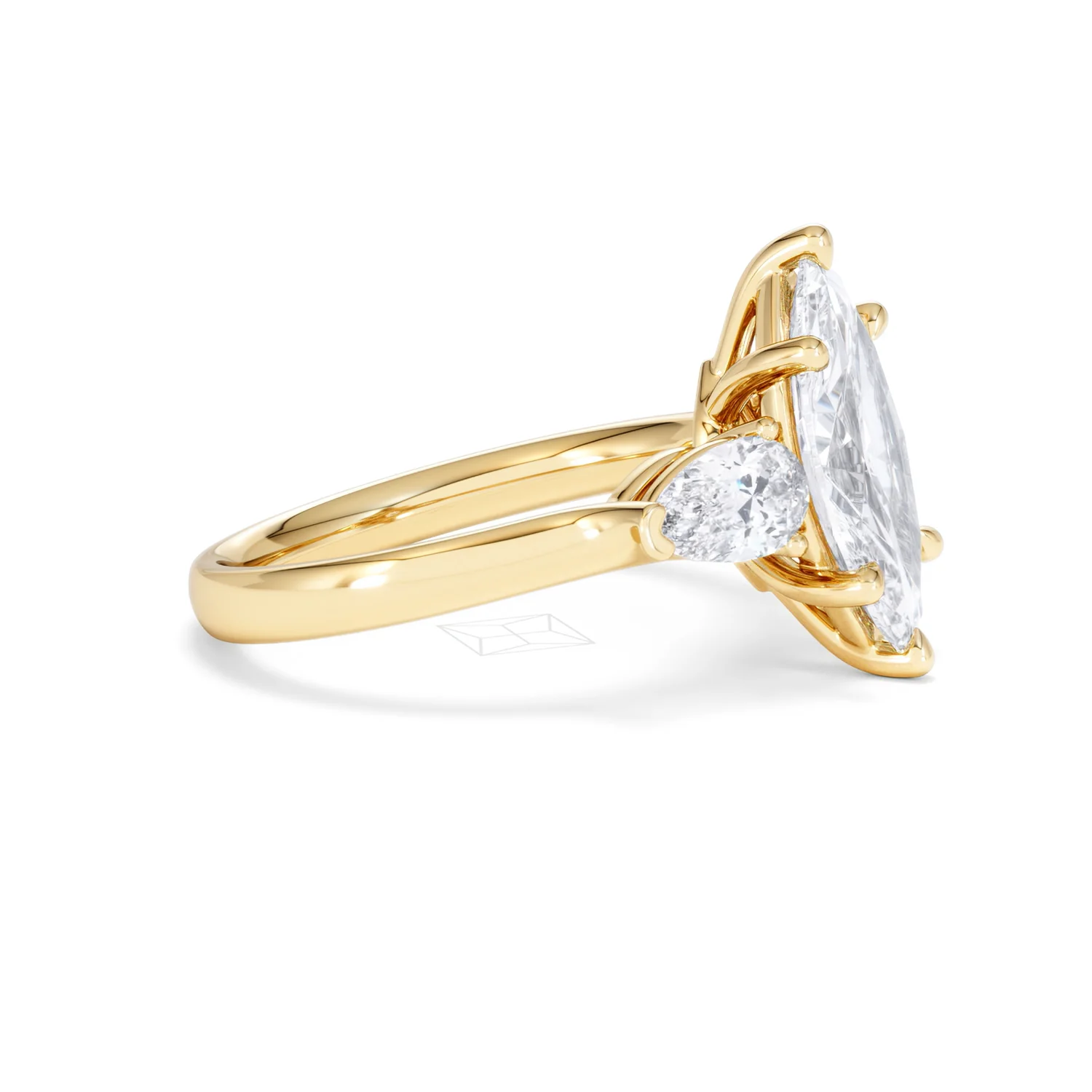 Adore 2.60ct Marquise Cut Lab Diamond 3 Stone Engagement Ring in 18K Yellow Gold - Image 22