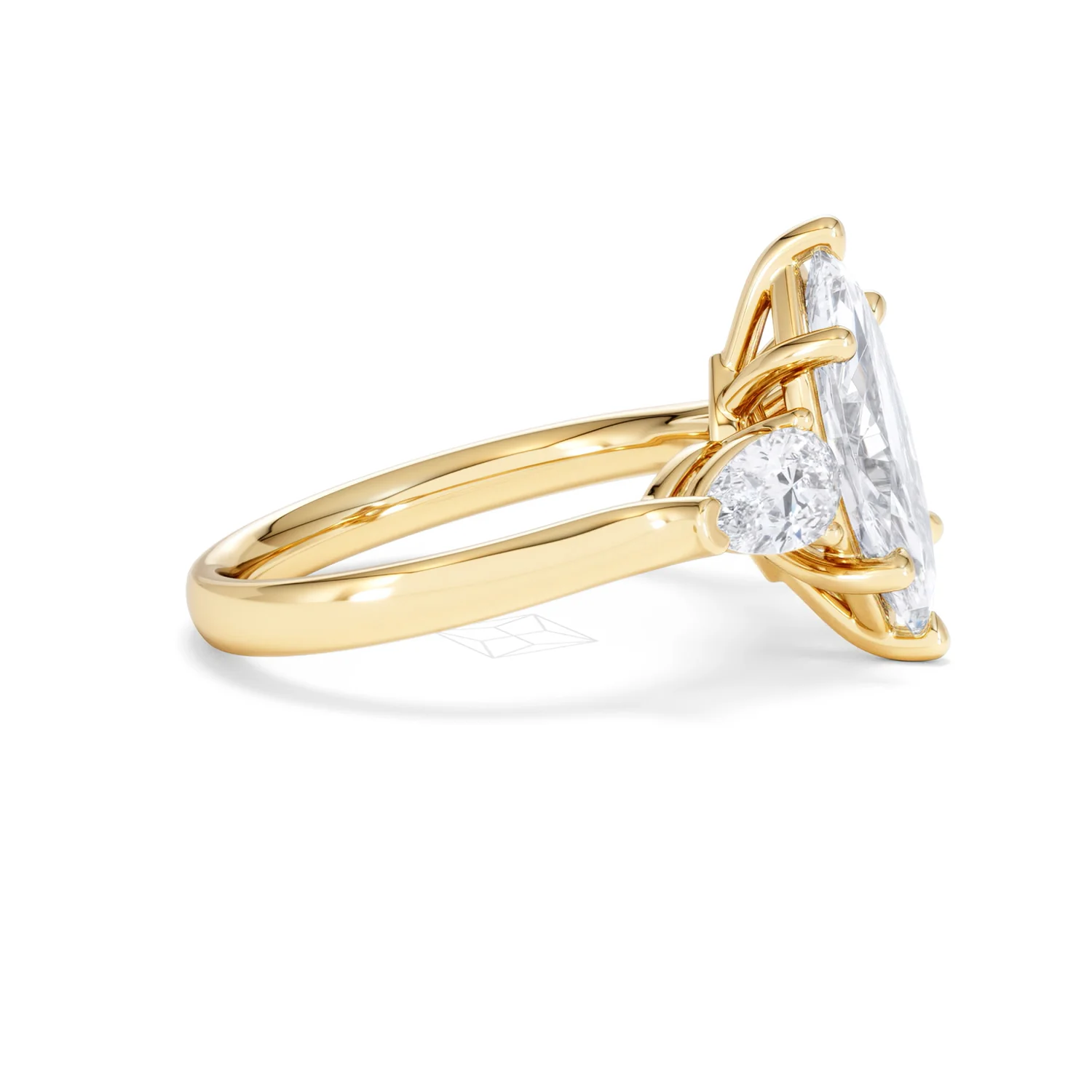 Adore 2.60ct Marquise Cut Lab Diamond 3 Stone Engagement Ring in 18K Yellow Gold - Image 24