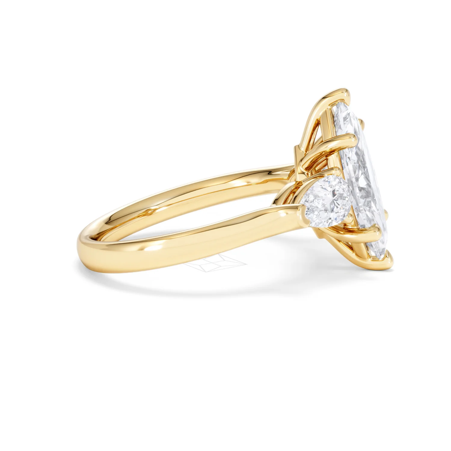 Adore 2.60ct Marquise Cut Lab Diamond 3 Stone Engagement Ring in 18K Yellow Gold - Image 25