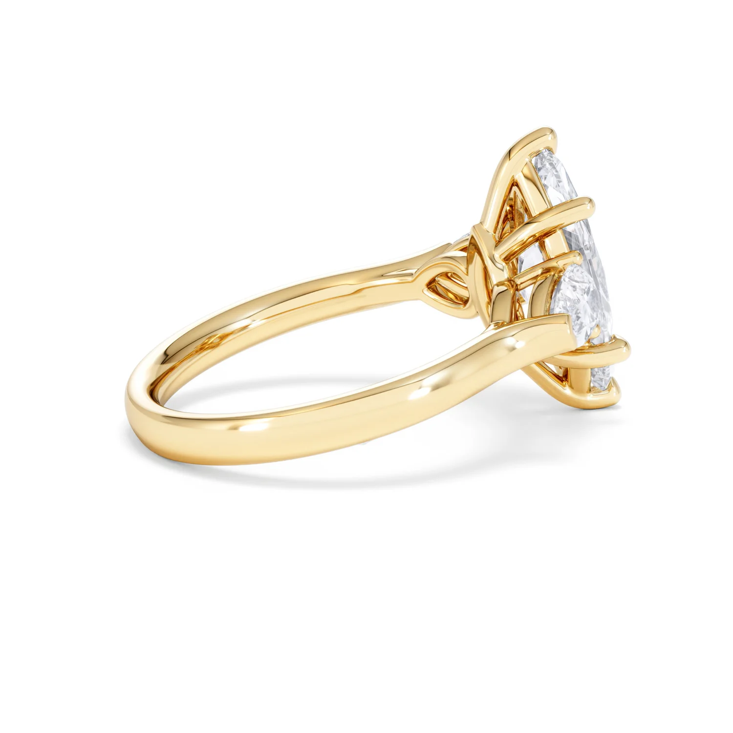 Adore 2.60ct Marquise Cut Lab Diamond 3 Stone Engagement Ring in 18K Yellow Gold - Image 31