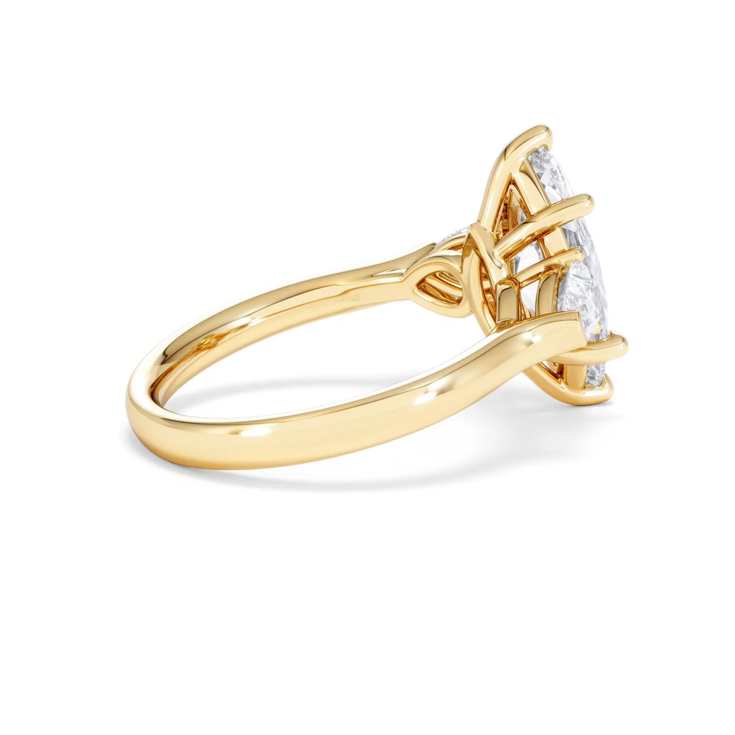 Adore 2.60ct Marquise Cut Lab Diamond 3 Stone Engagement Ring in 18K Yellow Gold - Image 32