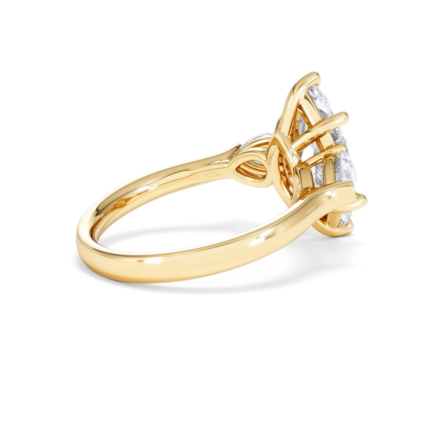 Adore 2.60ct Marquise Cut Lab Diamond 3 Stone Engagement Ring in 18K Yellow Gold - Image 34
