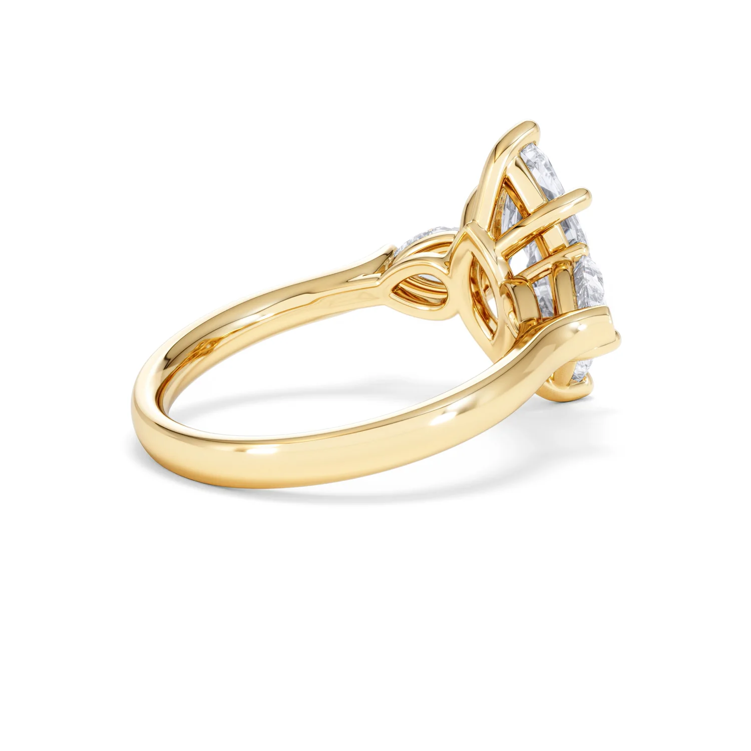 Adore 2.60ct Marquise Cut Lab Diamond 3 Stone Engagement Ring in 18K Yellow Gold - Image 35