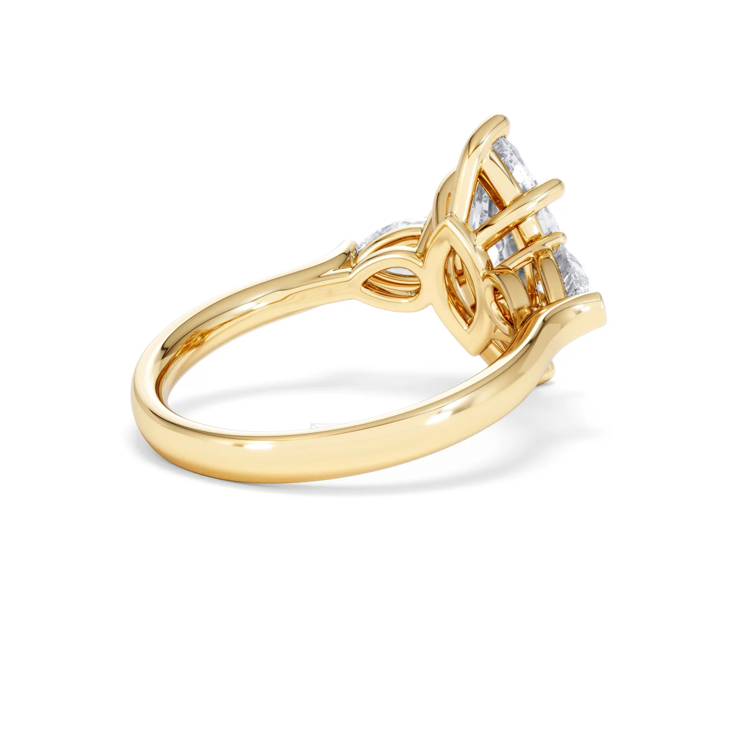 Adore 2.60ct Marquise Cut Lab Diamond 3 Stone Engagement Ring in 18K Yellow Gold - Image 37