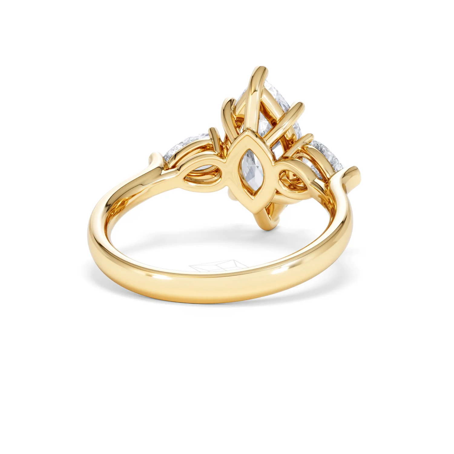 Adore 2.60ct Marquise Cut Lab Diamond 3 Stone Engagement Ring in 18K Yellow Gold - Image 43