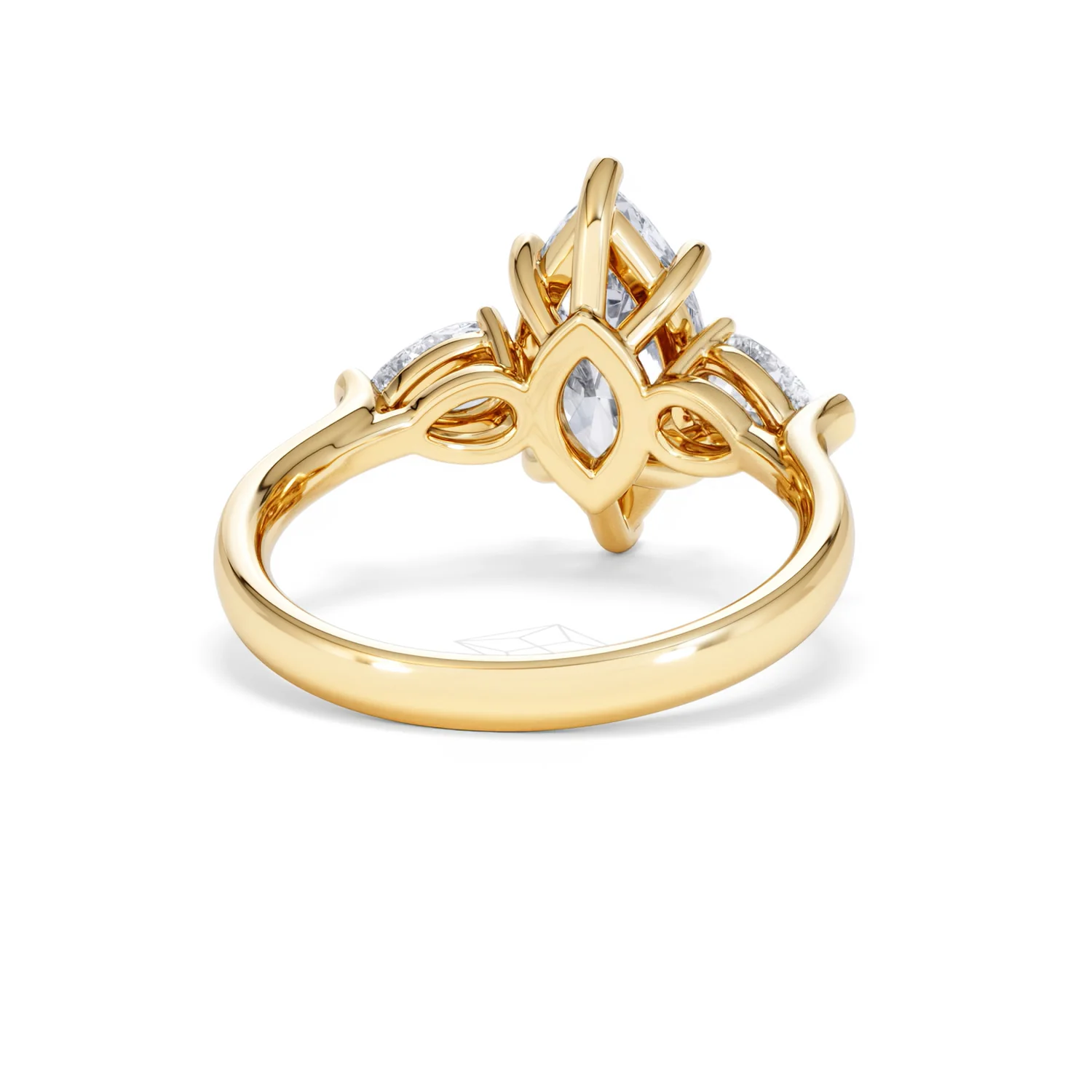 Adore 2.60ct Marquise Cut Lab Diamond 3 Stone Engagement Ring in 18K Yellow Gold - Image 44