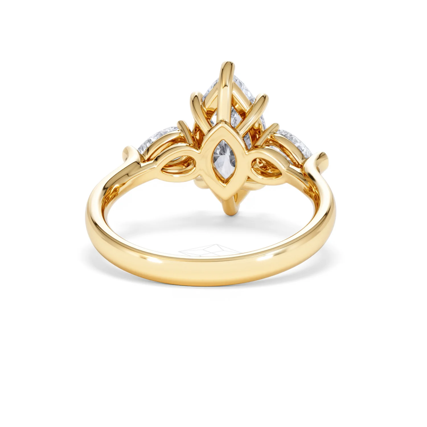 Adore 2.60ct Marquise Cut Lab Diamond 3 Stone Engagement Ring in 18K Yellow Gold - Image 45