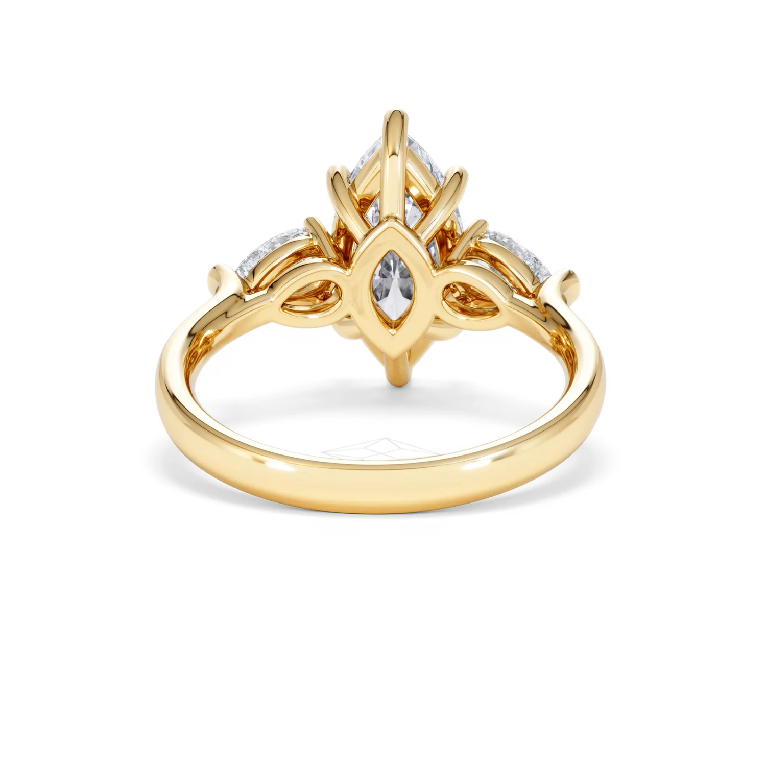 Adore 2.60ct Marquise Cut Lab Diamond 3 Stone Engagement Ring in 18K Yellow Gold - Image 46