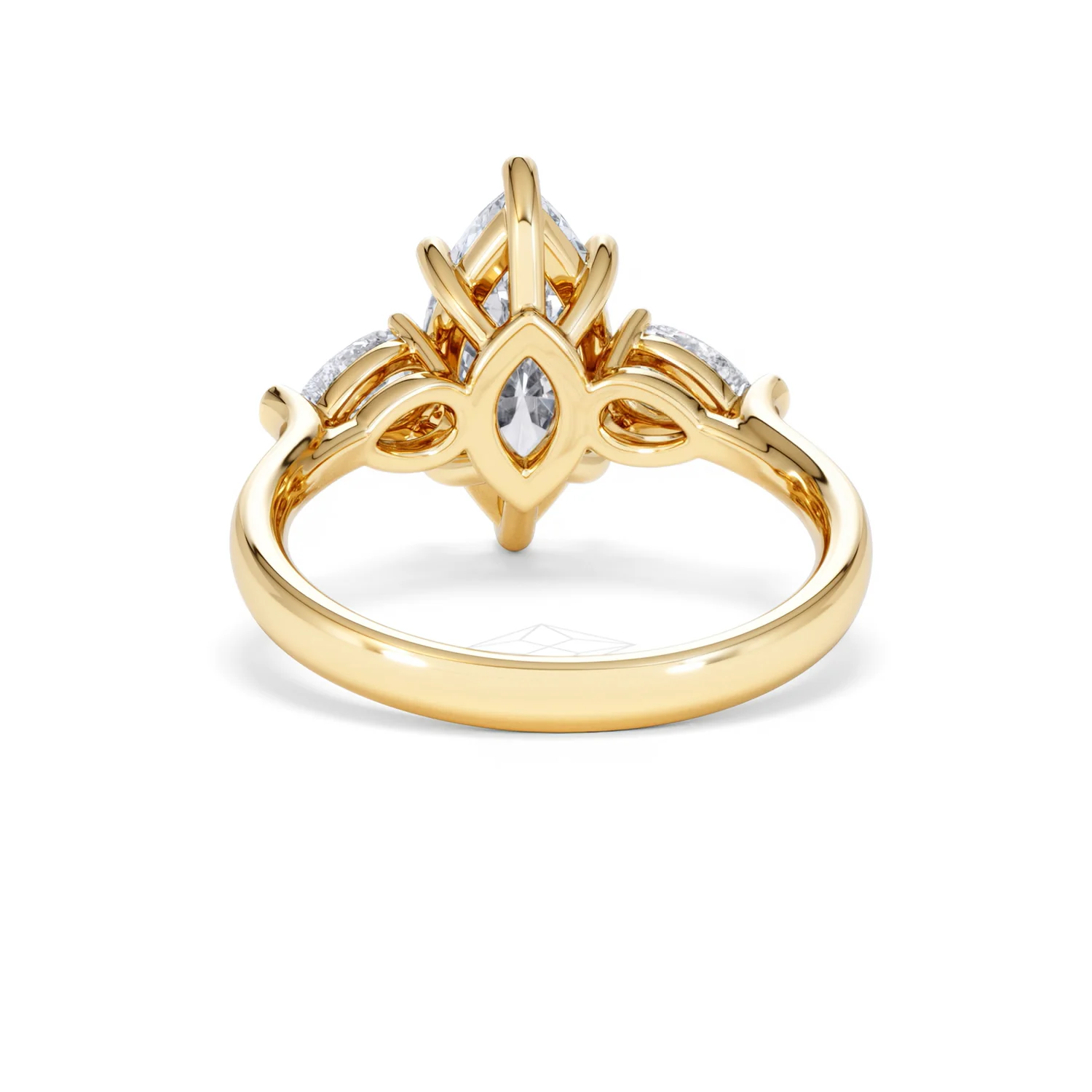 Adore 2.60ct Marquise Cut Lab Diamond 3 Stone Engagement Ring in 18K Yellow Gold - Image 48