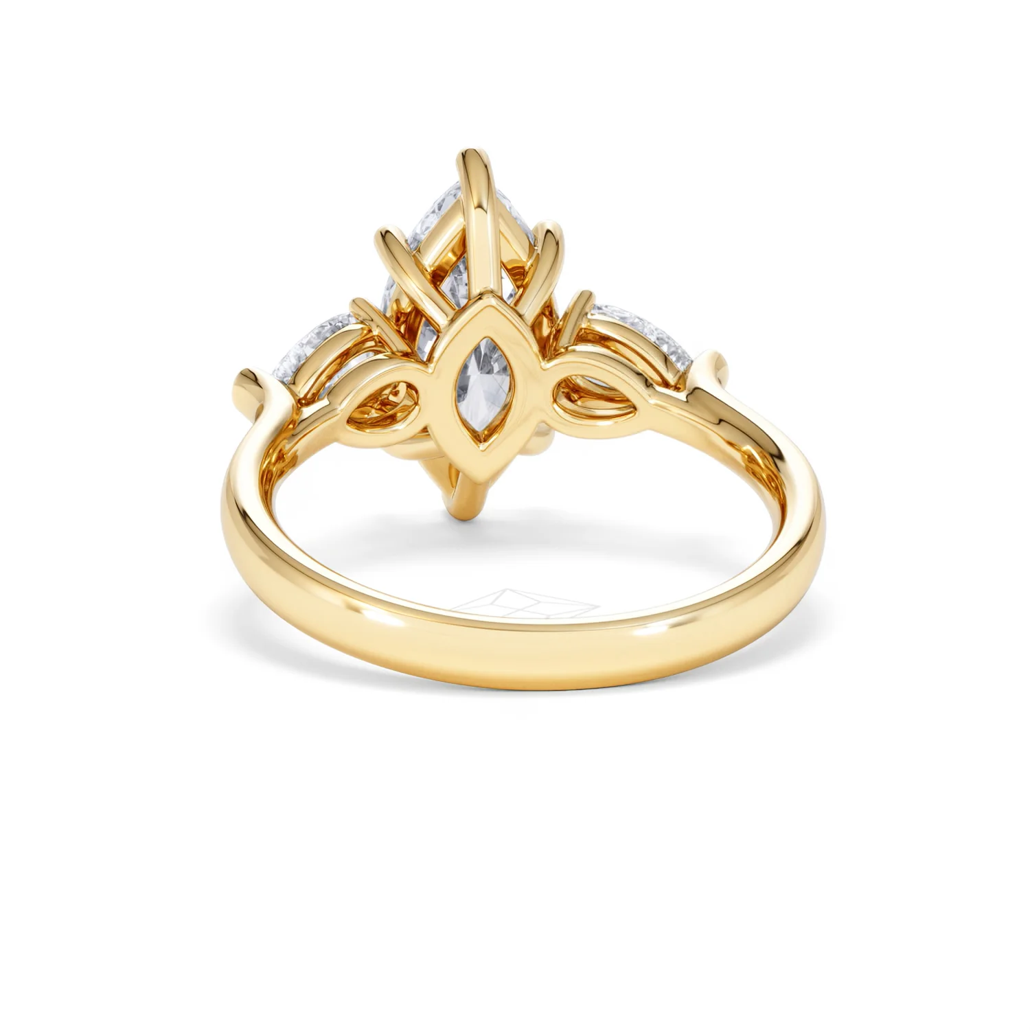 Adore 2.60ct Marquise Cut Lab Diamond 3 Stone Engagement Ring in 18K Yellow Gold - Image 49
