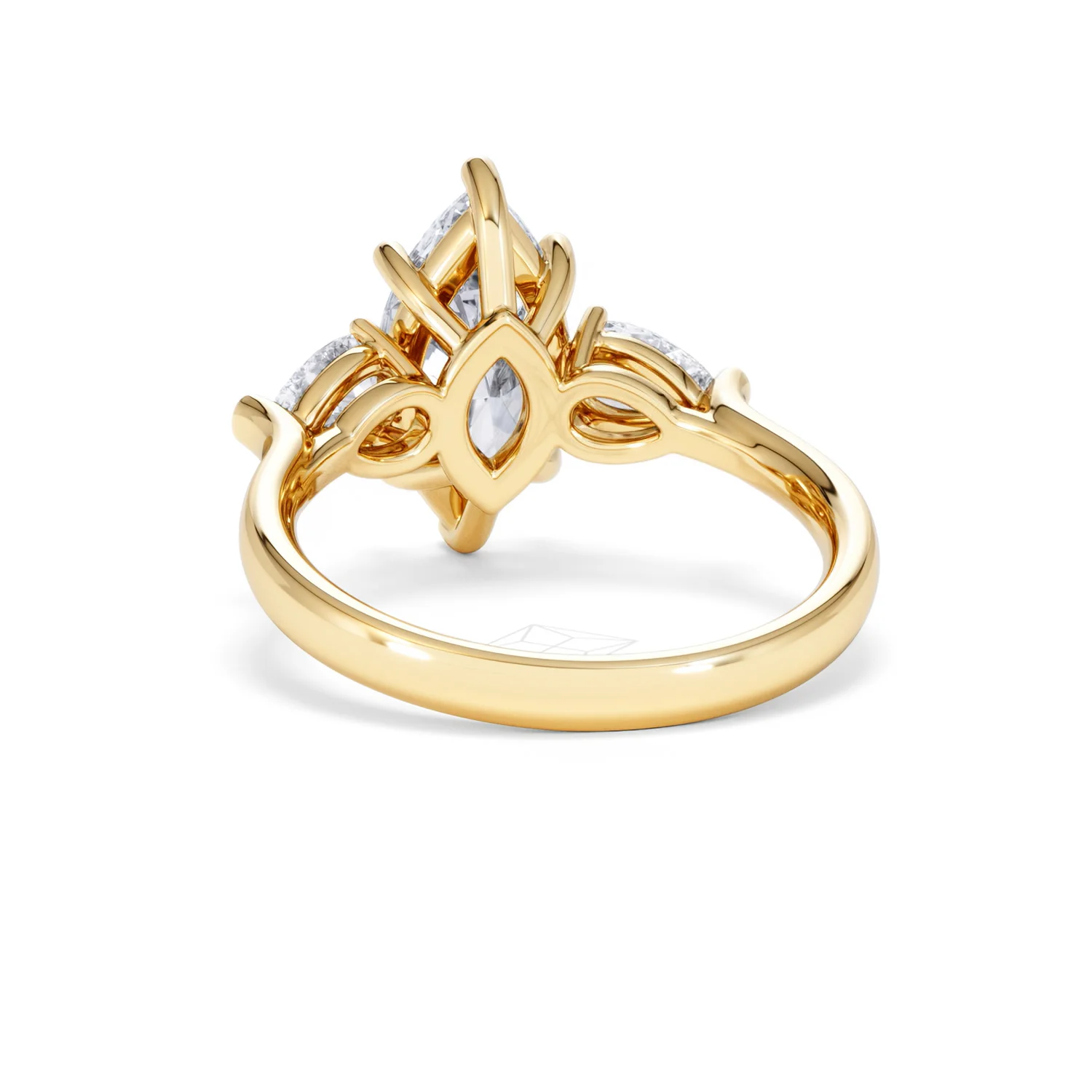 Adore 2.60ct Marquise Cut Lab Diamond 3 Stone Engagement Ring in 18K Yellow Gold - Image 50