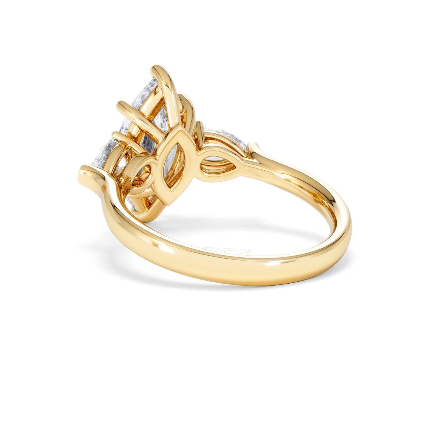 Adore 2.60ct Marquise Cut Lab Diamond 3 Stone Engagement Ring in 18K Yellow Gold - Image 54
