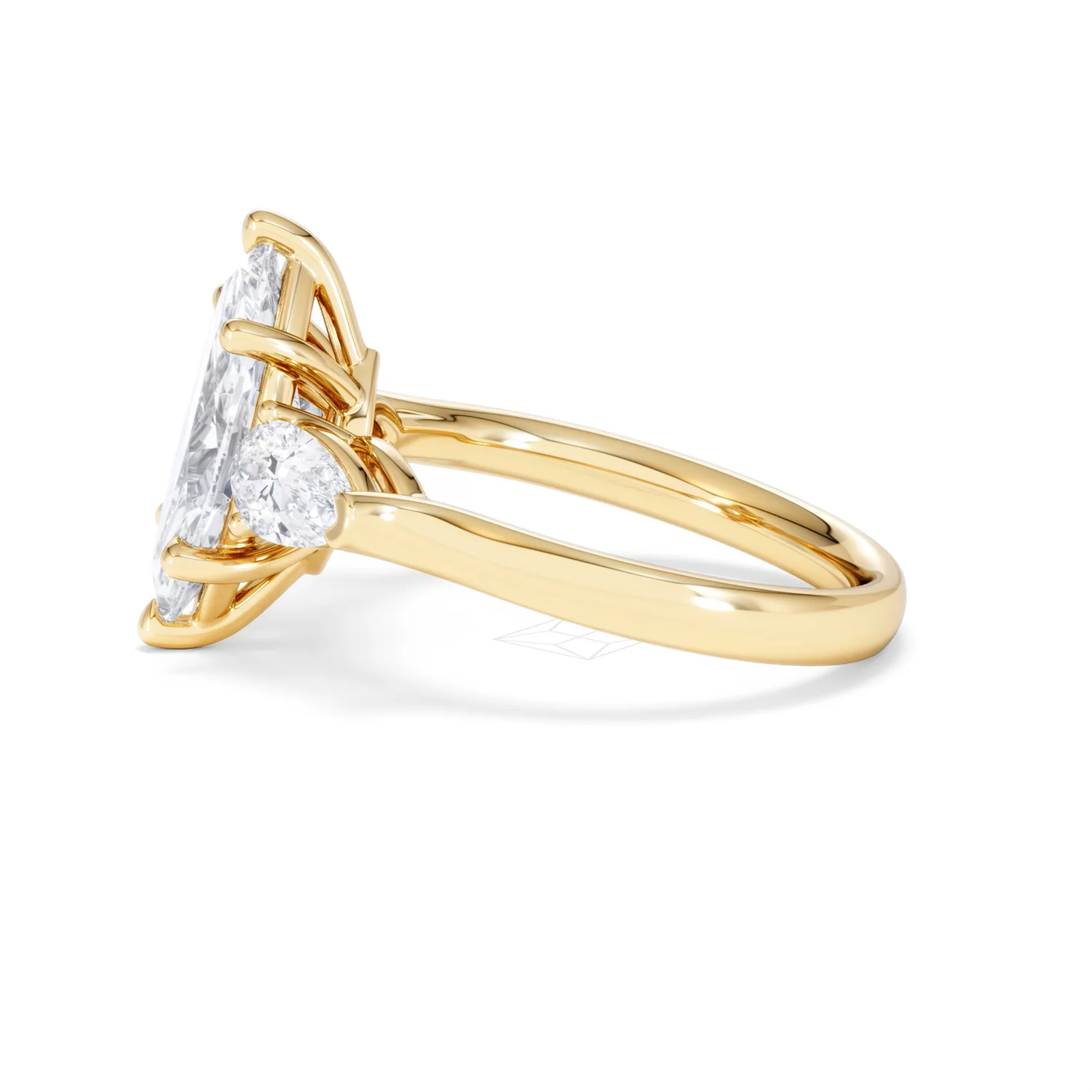 Adore 2.60ct Marquise Cut Lab Diamond 3 Stone Engagement Ring in 18K Yellow Gold - Image 68