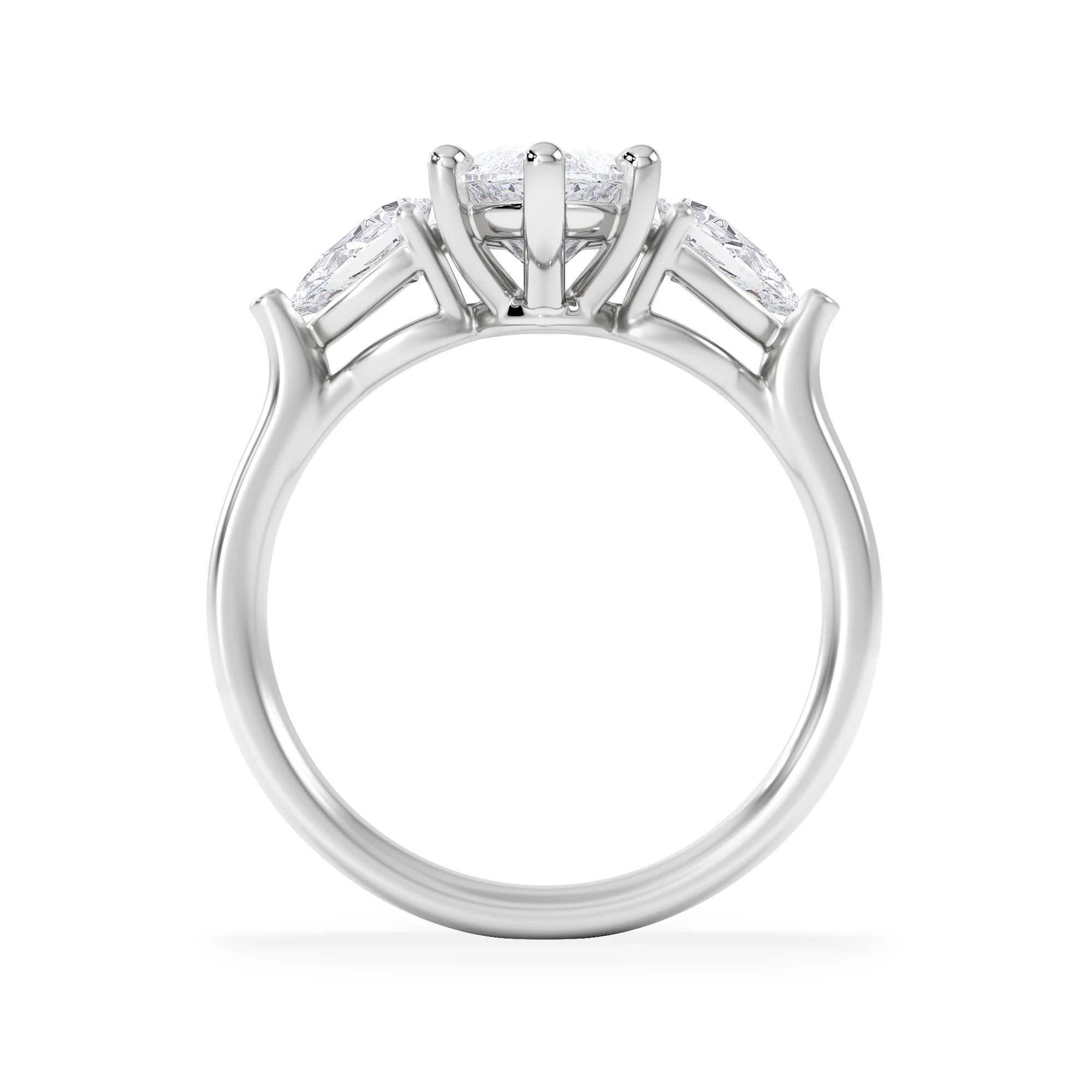 Adore 2.60ct Marquise Cut Lab Diamond 3 Stone Engagement Ring in Platinum - Image 3