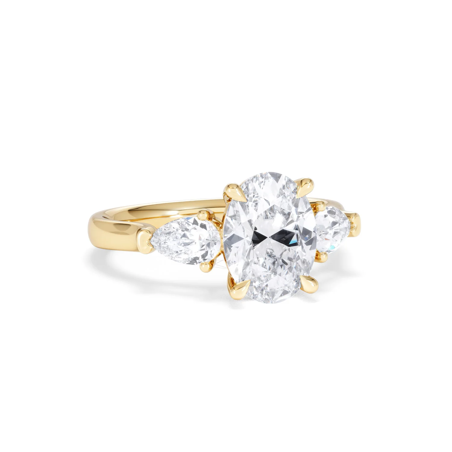 Adore 2.60ct Oval Cut Lab Diamond 3 Stone Engagement Ring in 18K Yellow Gold - Image 11