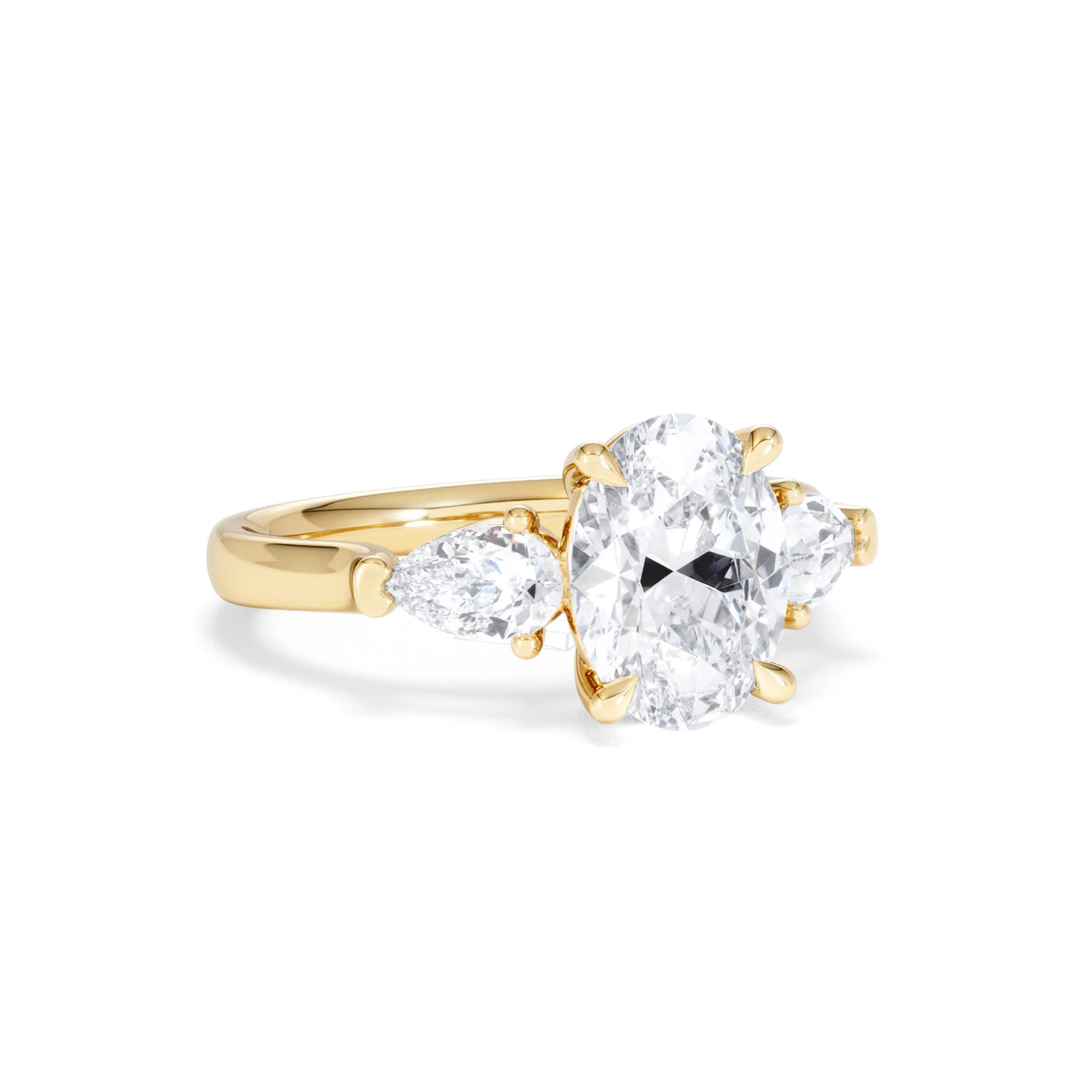 Adore 2.60ct Oval Cut Lab Diamond 3 Stone Engagement Ring in 18K Yellow Gold - Image 12