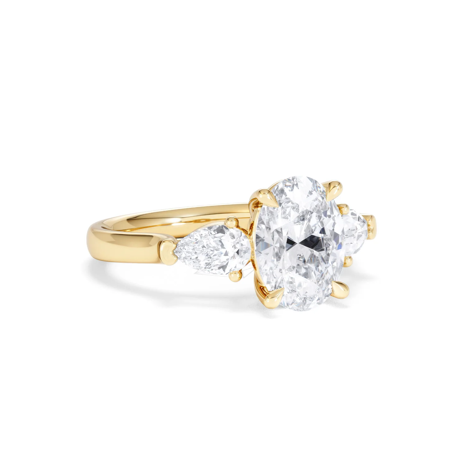 Adore 2.60ct Oval Cut Lab Diamond 3 Stone Engagement Ring in 18K Yellow Gold - Image 13