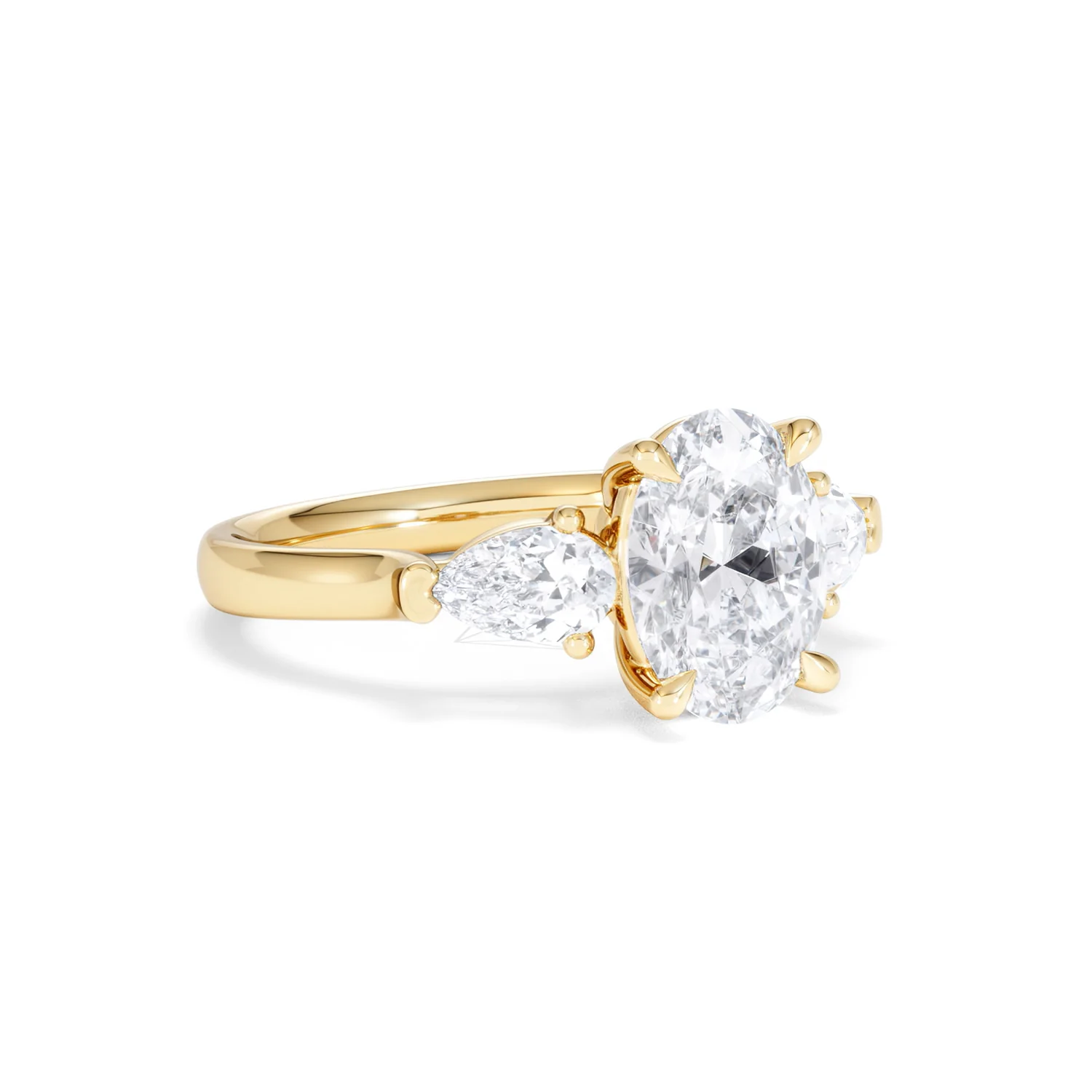Adore 2.60ct Oval Cut Lab Diamond 3 Stone Engagement Ring in 18K Yellow Gold - Image 14
