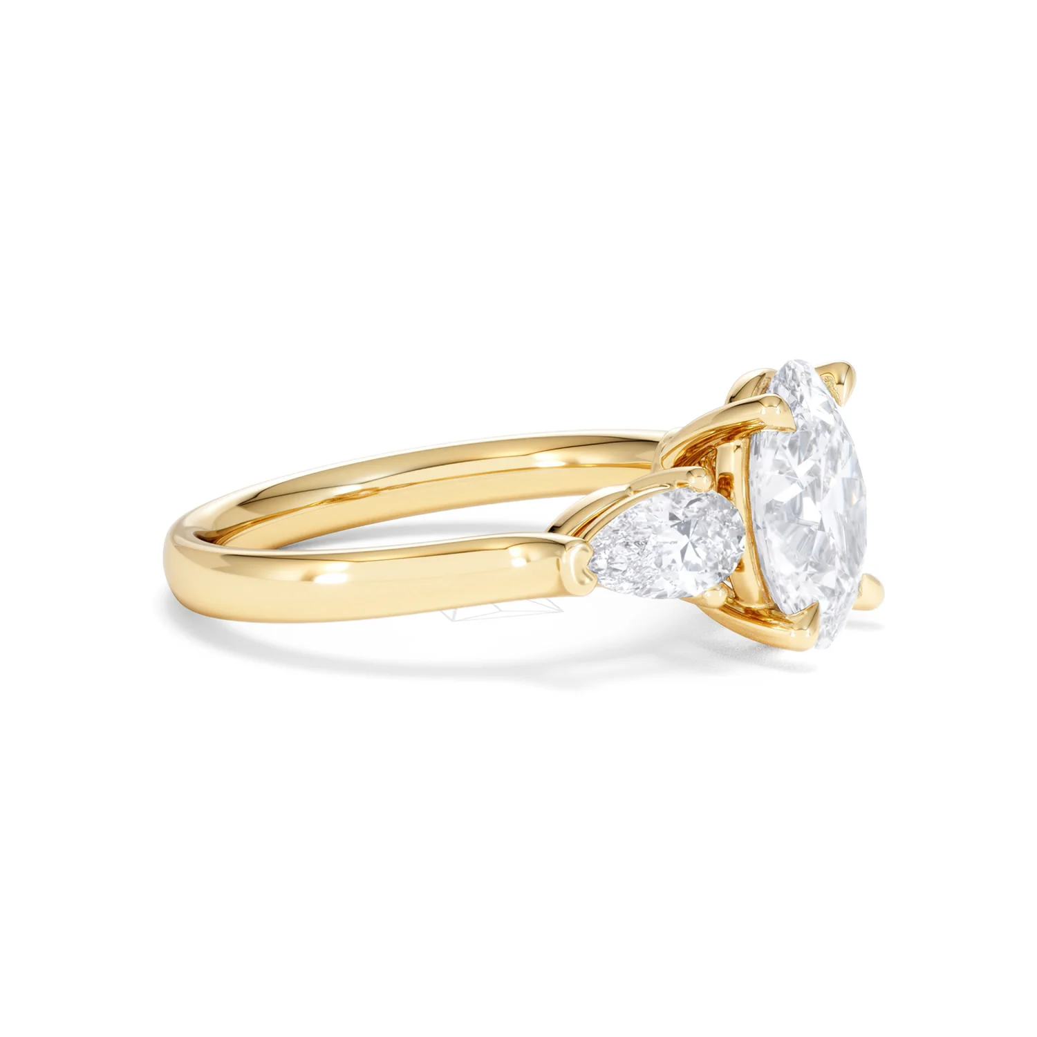 Adore 2.60ct Oval Cut Lab Diamond 3 Stone Engagement Ring in 18K Yellow Gold - Image 21
