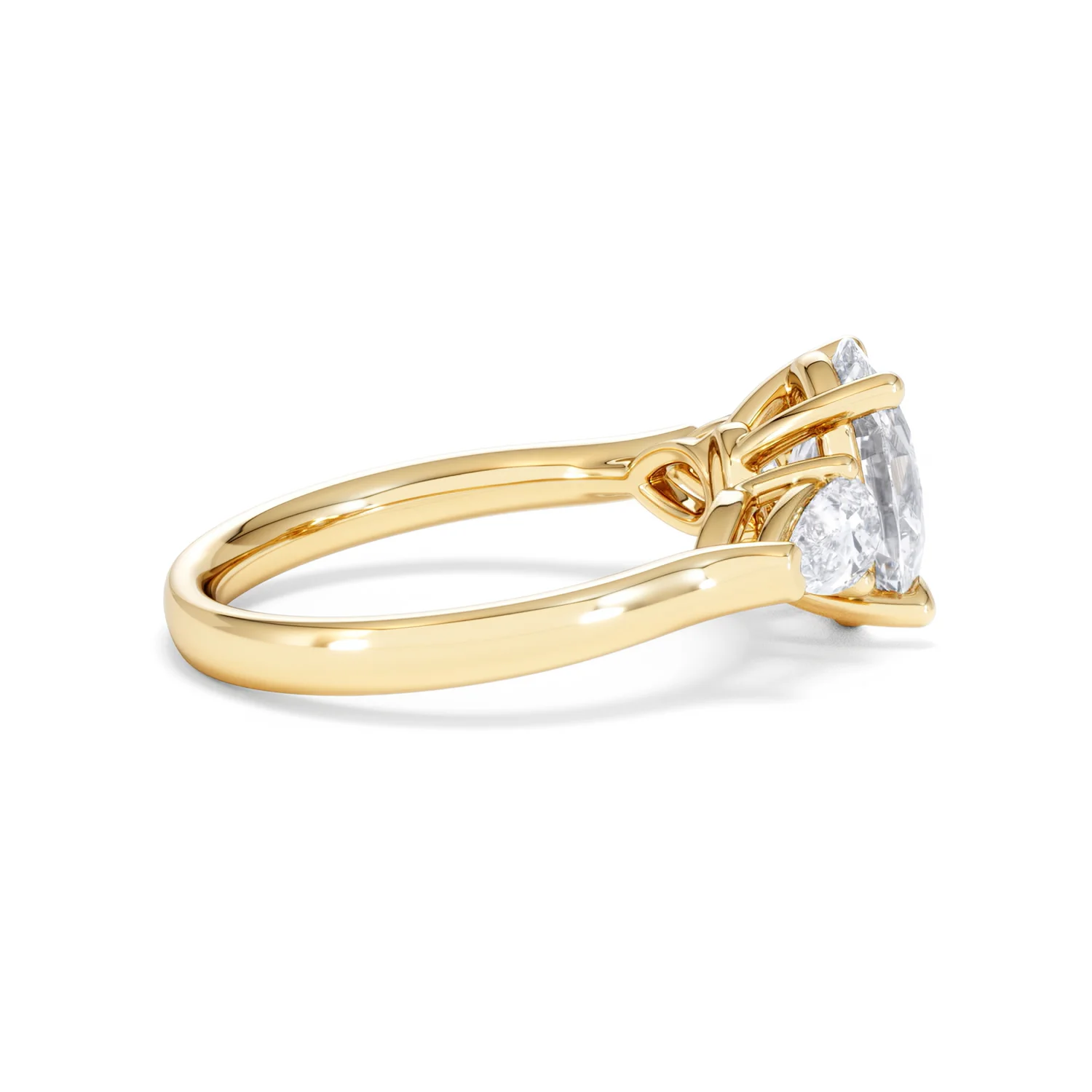 Adore 2.60ct Oval Cut Lab Diamond 3 Stone Engagement Ring in 18K Yellow Gold - Image 29