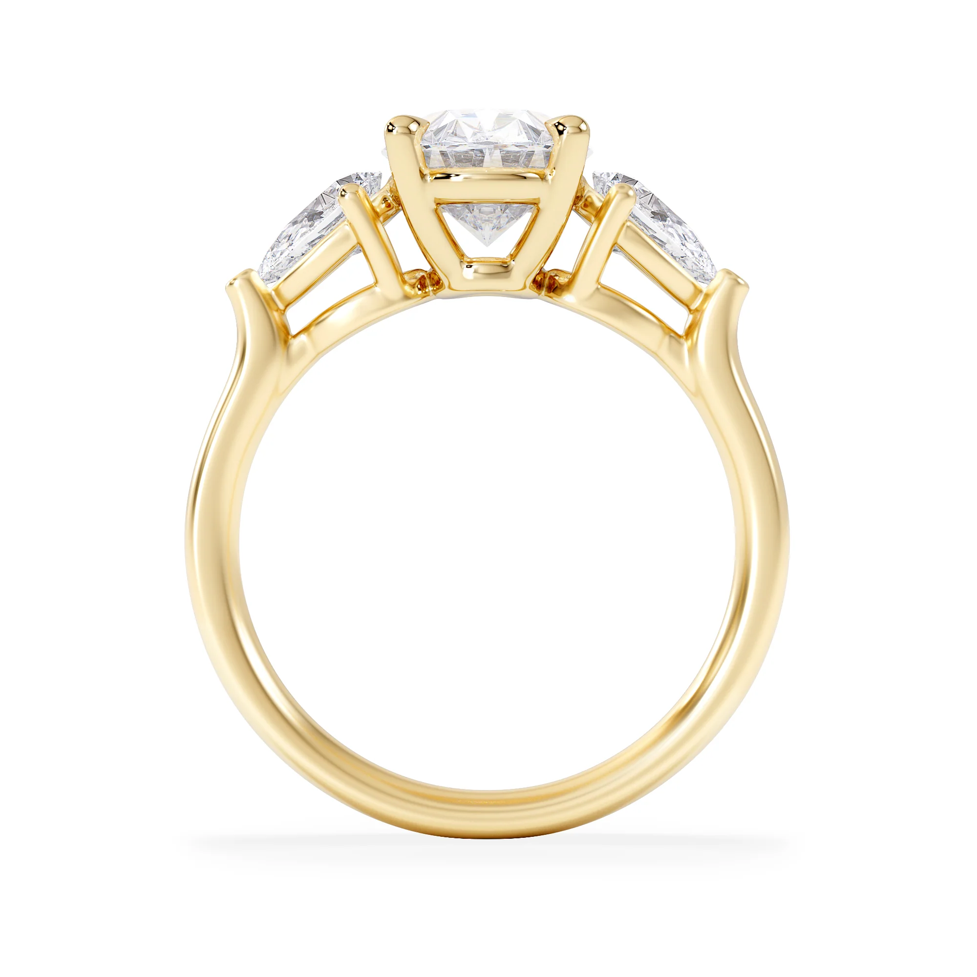 Adore 2.60ct Oval Cut Lab Diamond 3 Stone Engagement Ring in 18K Yellow Gold - Image 3