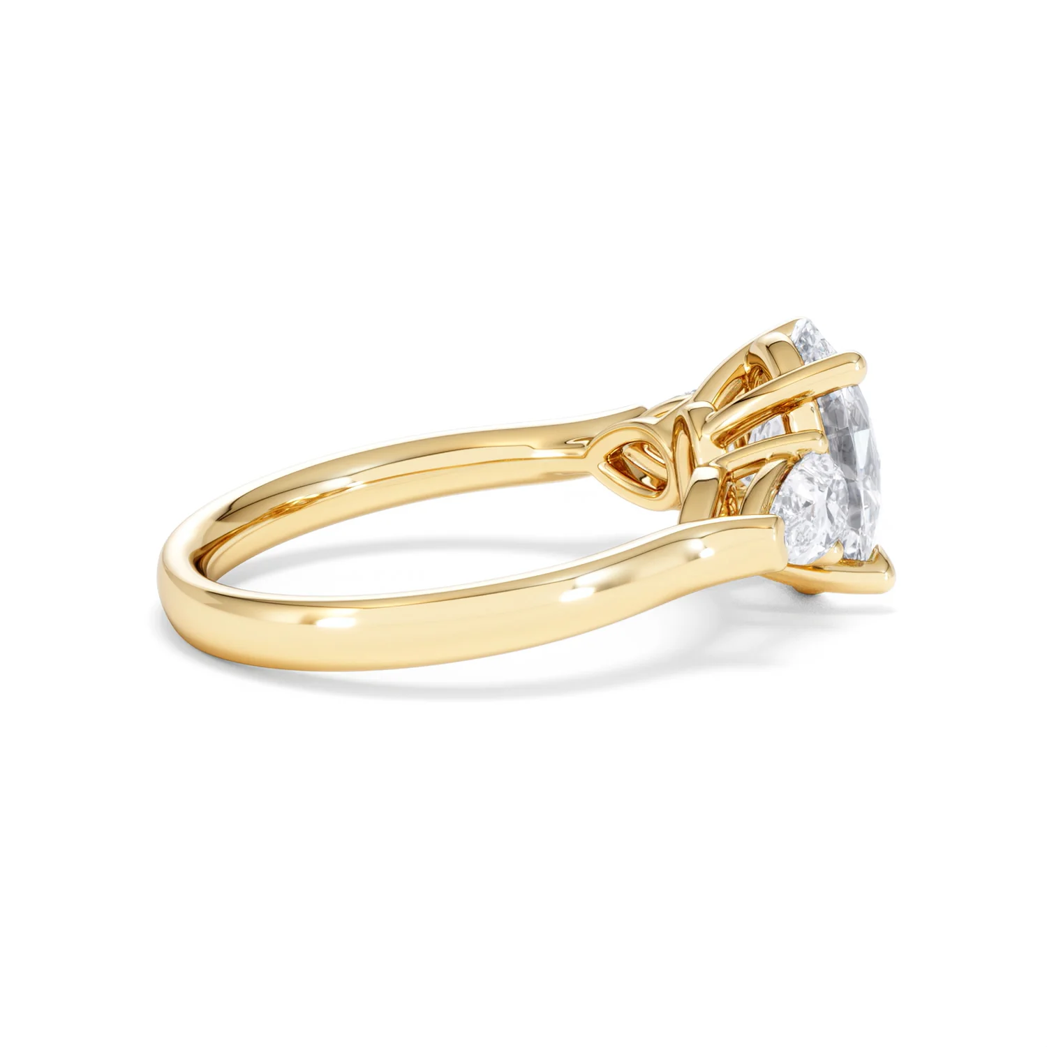 Adore 2.60ct Oval Cut Lab Diamond 3 Stone Engagement Ring in 18K Yellow Gold - Image 30