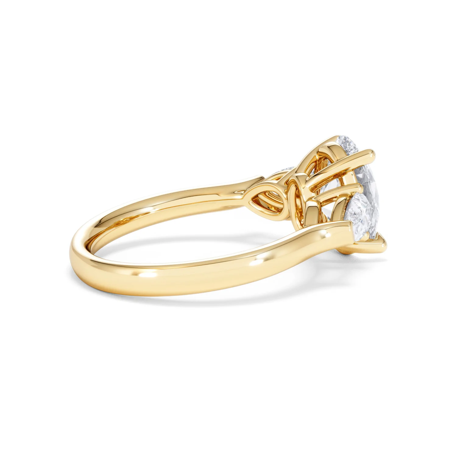 Adore 2.60ct Oval Cut Lab Diamond 3 Stone Engagement Ring in 18K Yellow Gold - Image 32