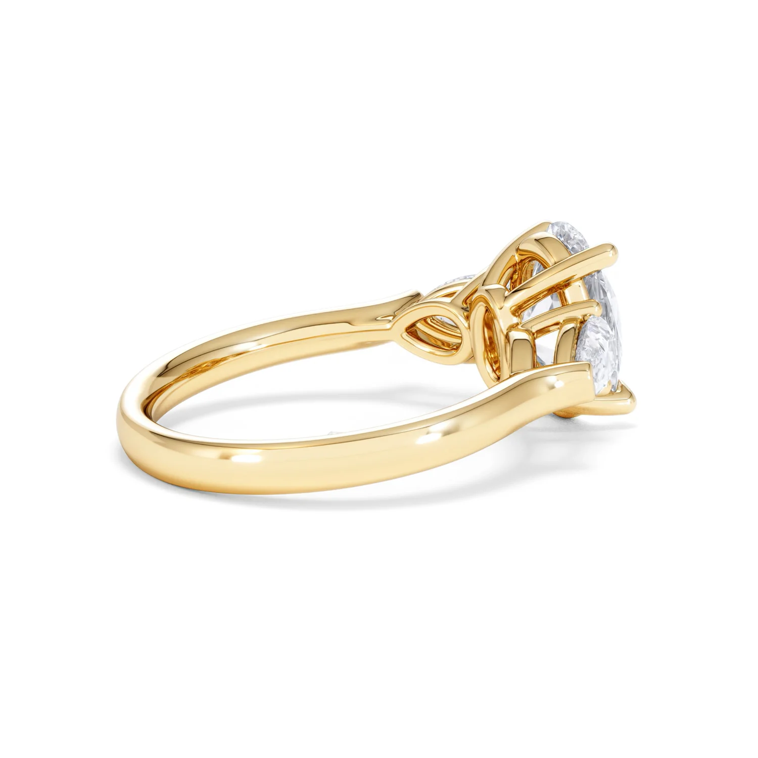 Adore 2.60ct Oval Cut Lab Diamond 3 Stone Engagement Ring in 18K Yellow Gold - Image 33