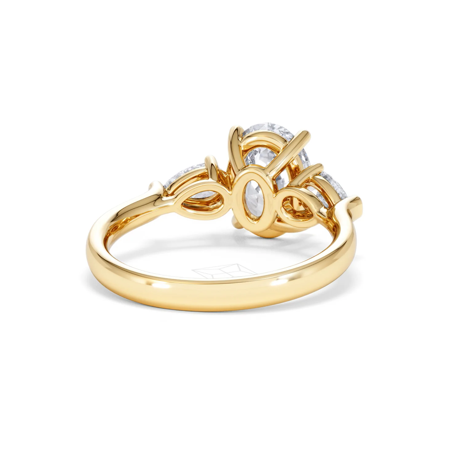 Adore 2.60ct Oval Cut Lab Diamond 3 Stone Engagement Ring in 18K Yellow Gold - Image 43