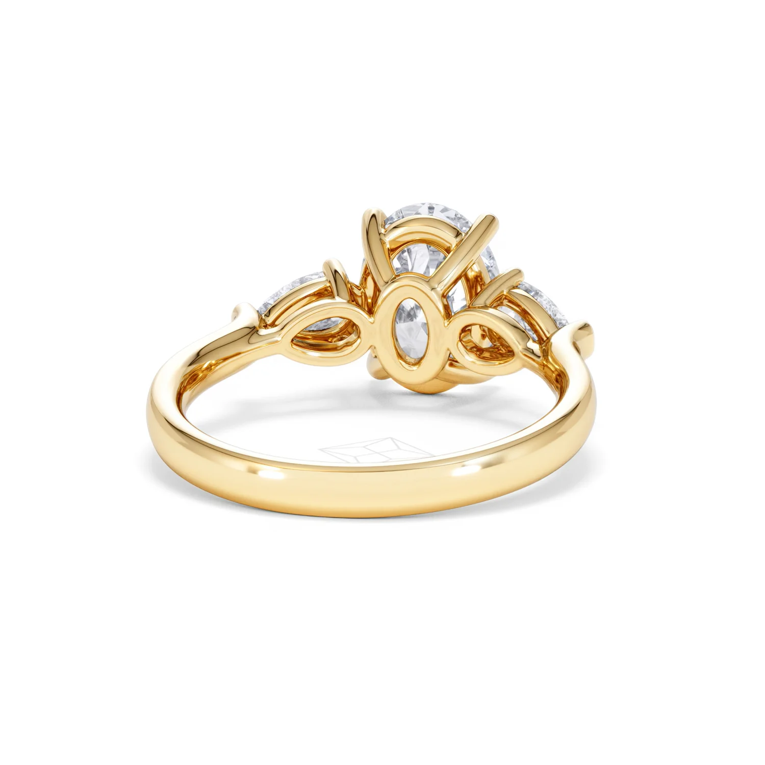 Adore 2.60ct Oval Cut Lab Diamond 3 Stone Engagement Ring in 18K Yellow Gold - Image 44