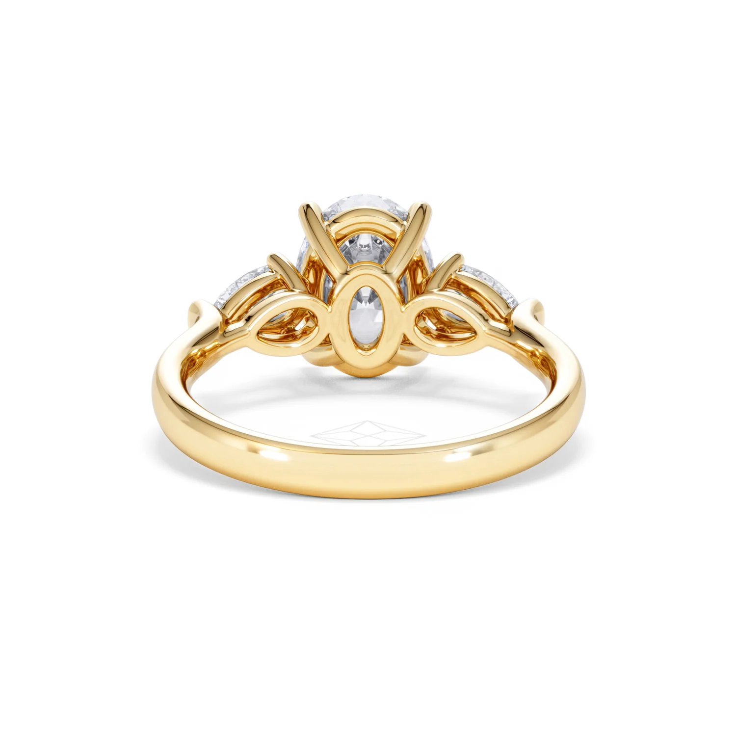 Adore 2.60ct Oval Cut Lab Diamond 3 Stone Engagement Ring in 18K Yellow Gold - Image 47