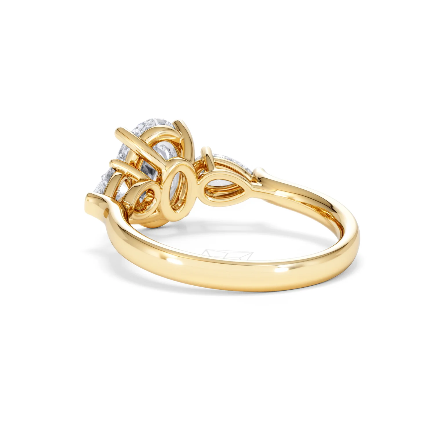 Adore 2.60ct Oval Cut Lab Diamond 3 Stone Engagement Ring in 18K Yellow Gold - Image 54
