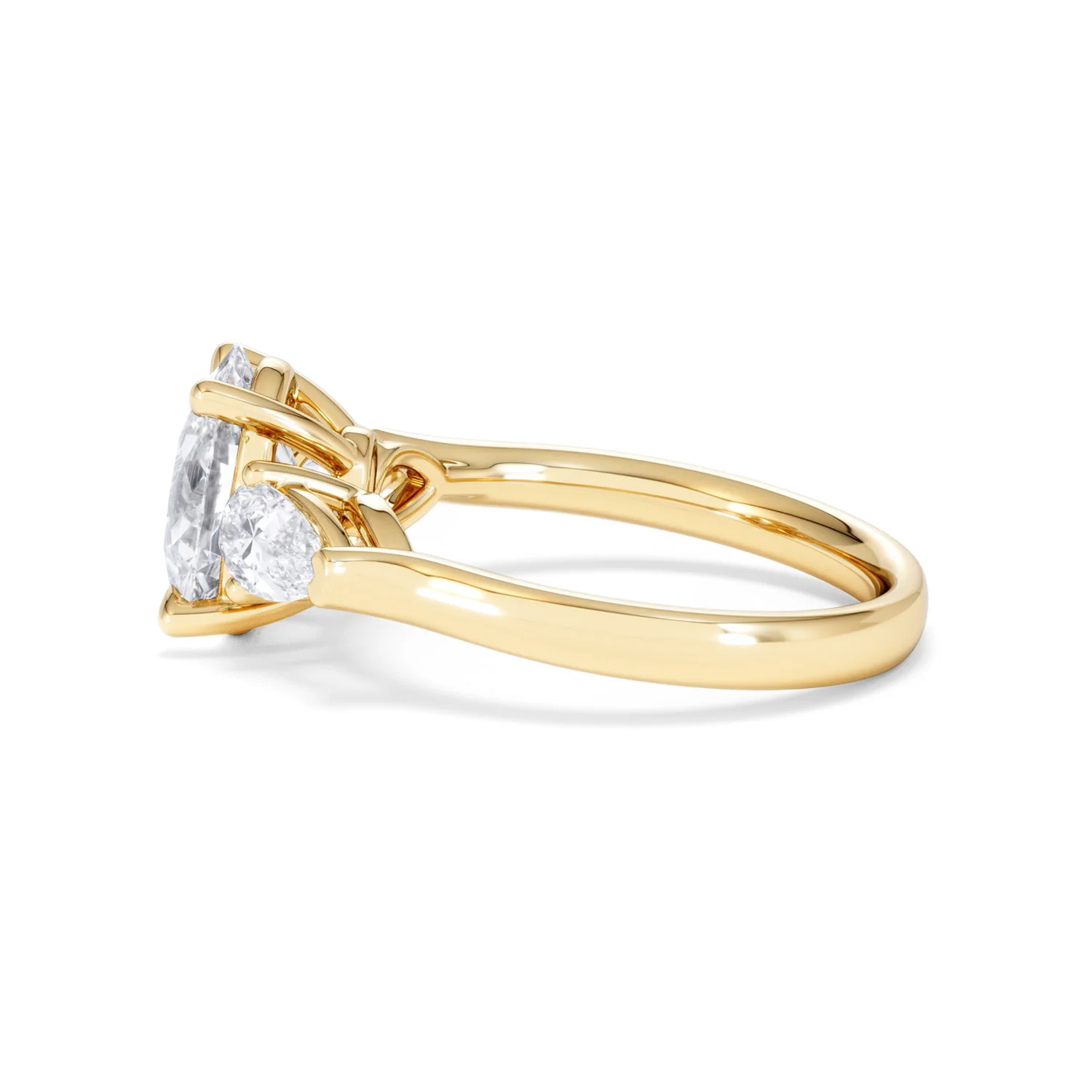 Adore 2.60ct Oval Cut Lab Diamond 3 Stone Engagement Ring in 18K Yellow Gold - Image 66