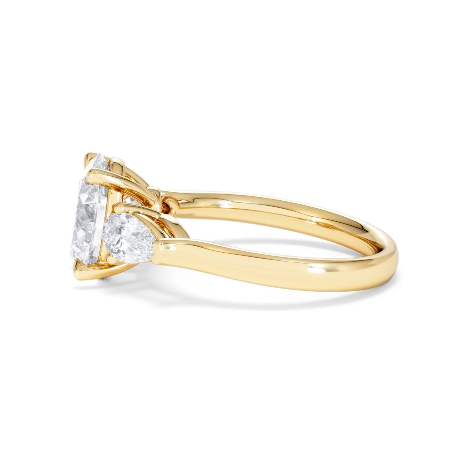 Adore 2.60ct Oval Cut Lab Diamond 3 Stone Engagement Ring in 18K Yellow Gold - Image 68