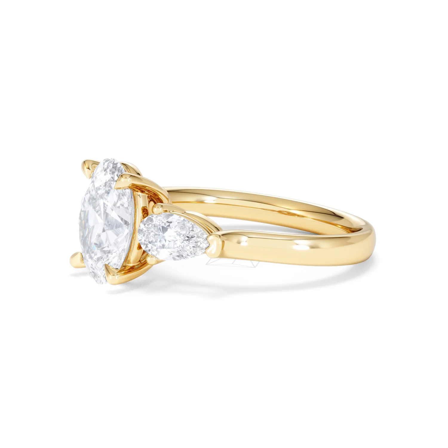 Adore 2.60ct Oval Cut Lab Diamond 3 Stone Engagement Ring in 18K Yellow Gold - Image 74