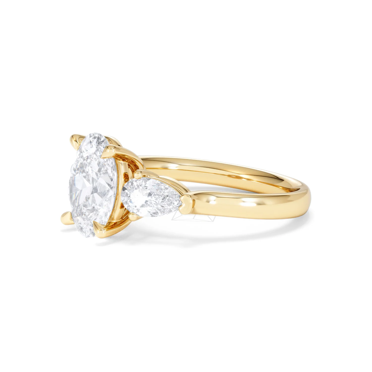 Adore 2.60ct Oval Cut Lab Diamond 3 Stone Engagement Ring in 18K Yellow Gold - Image 75