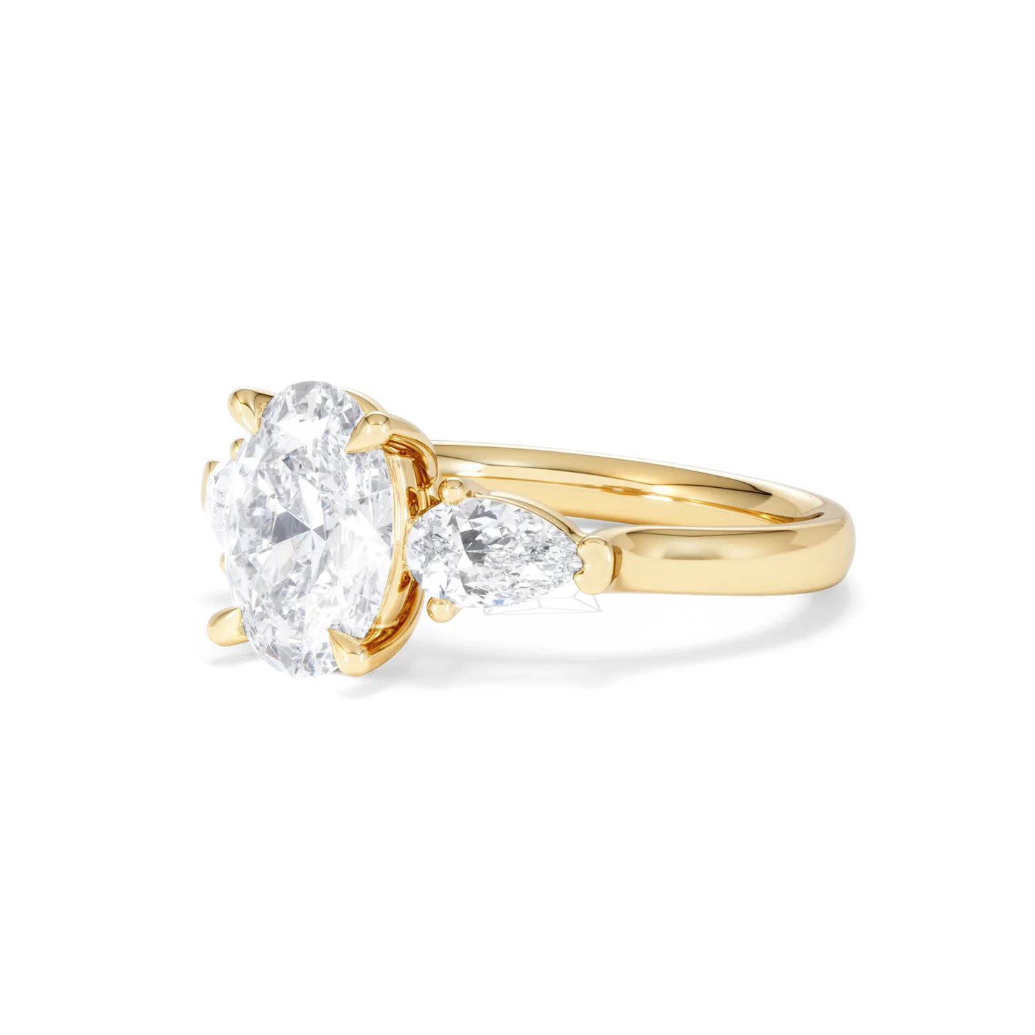 Adore 2.60ct Oval Cut Lab Diamond 3 Stone Engagement Ring in 18K Yellow Gold - Image 78