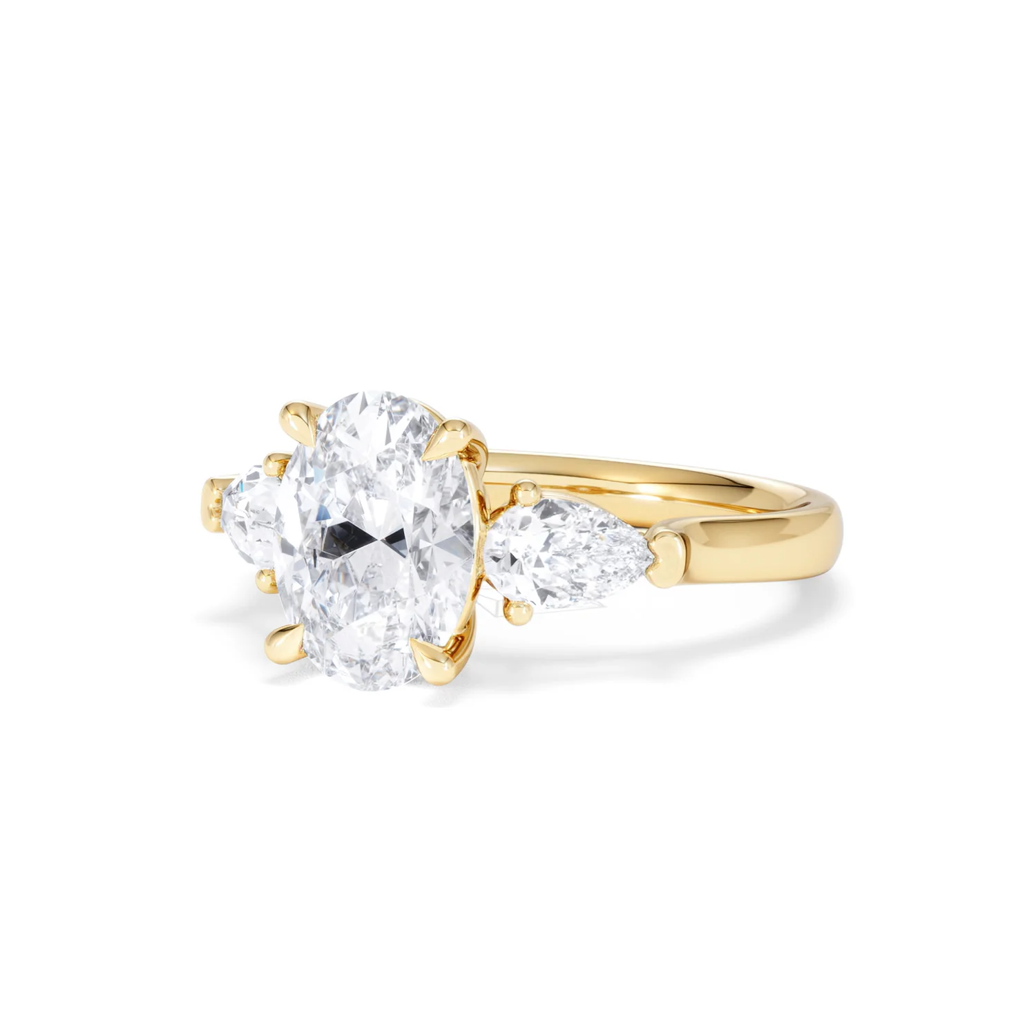 Adore 2.60ct Oval Cut Lab Diamond 3 Stone Engagement Ring in 18K Yellow Gold - Image 81