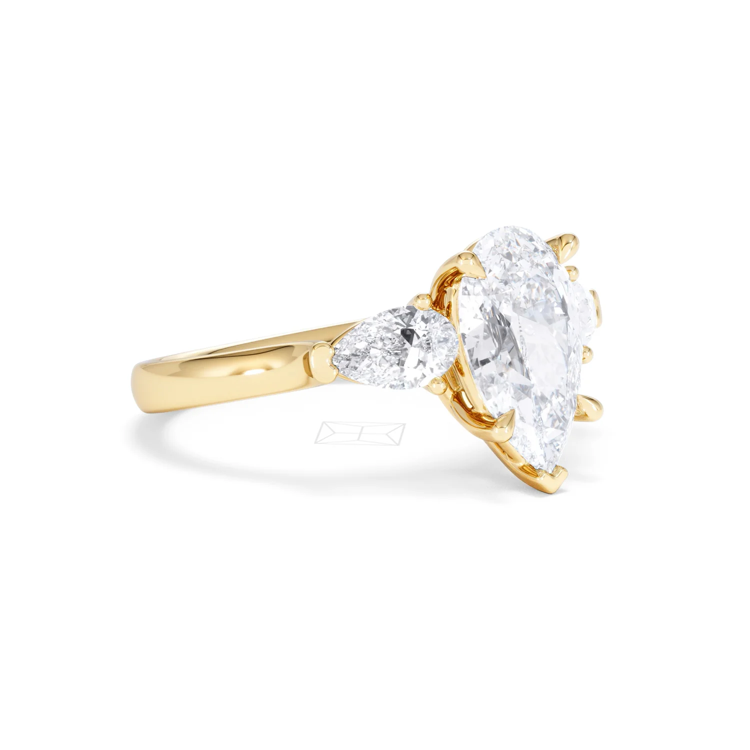 Adore 2.60ct Pear Cut Lab Diamond 3 Stone Engagement Ring in 18K Yellow Gold - Image 16