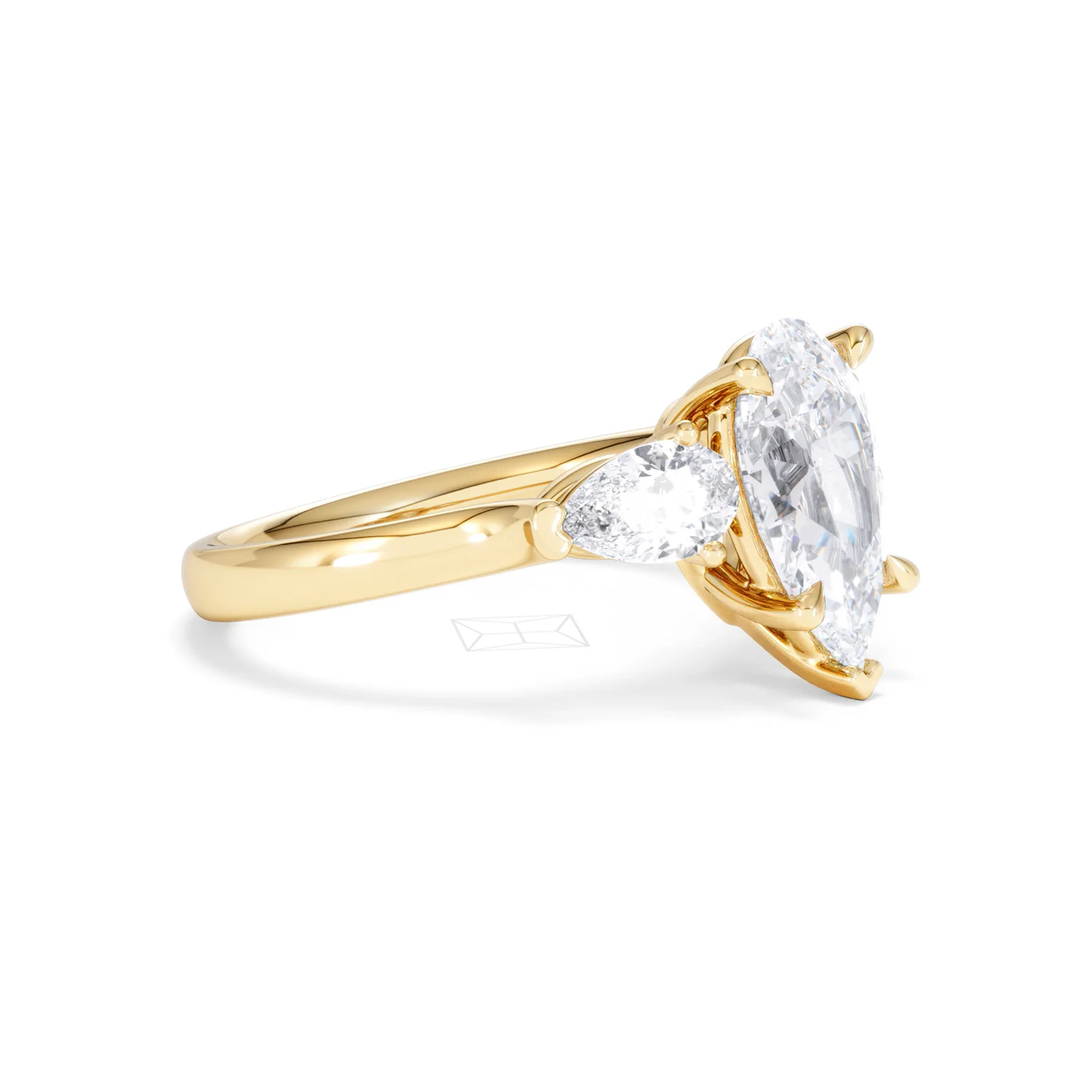 Adore 2.60ct Pear Cut Lab Diamond 3 Stone Engagement Ring in 18K Yellow Gold - Image 19