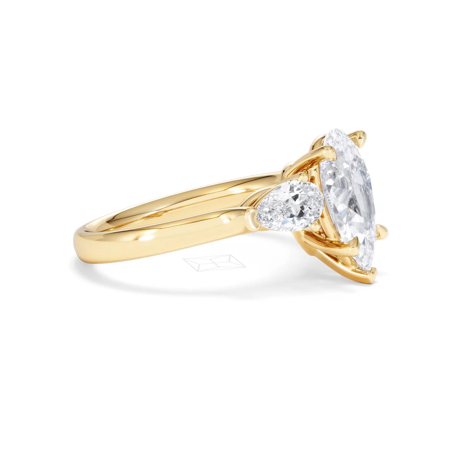 Adore 2.60ct Pear Cut Lab Diamond 3 Stone Engagement Ring in 18K Yellow Gold - Image 21