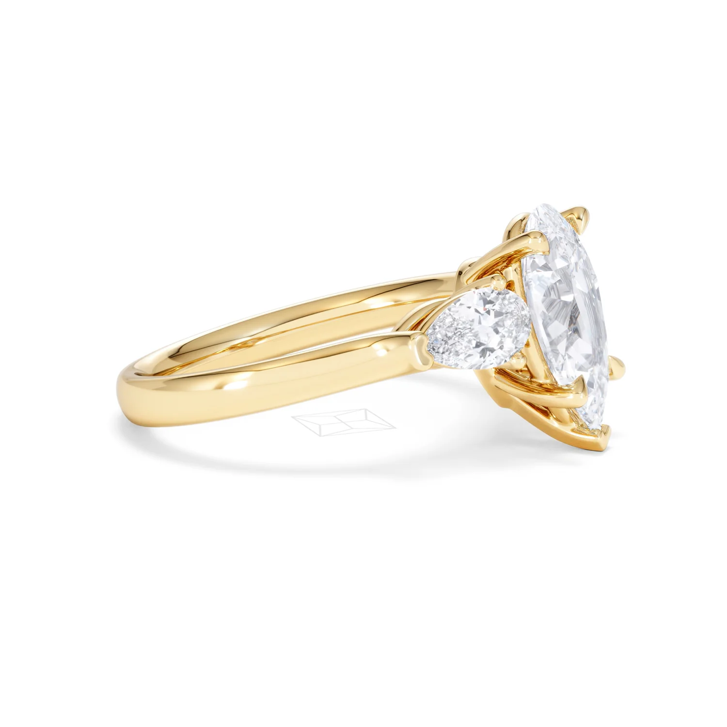 Adore 2.60ct Pear Cut Lab Diamond 3 Stone Engagement Ring in 18K Yellow Gold - Image 22