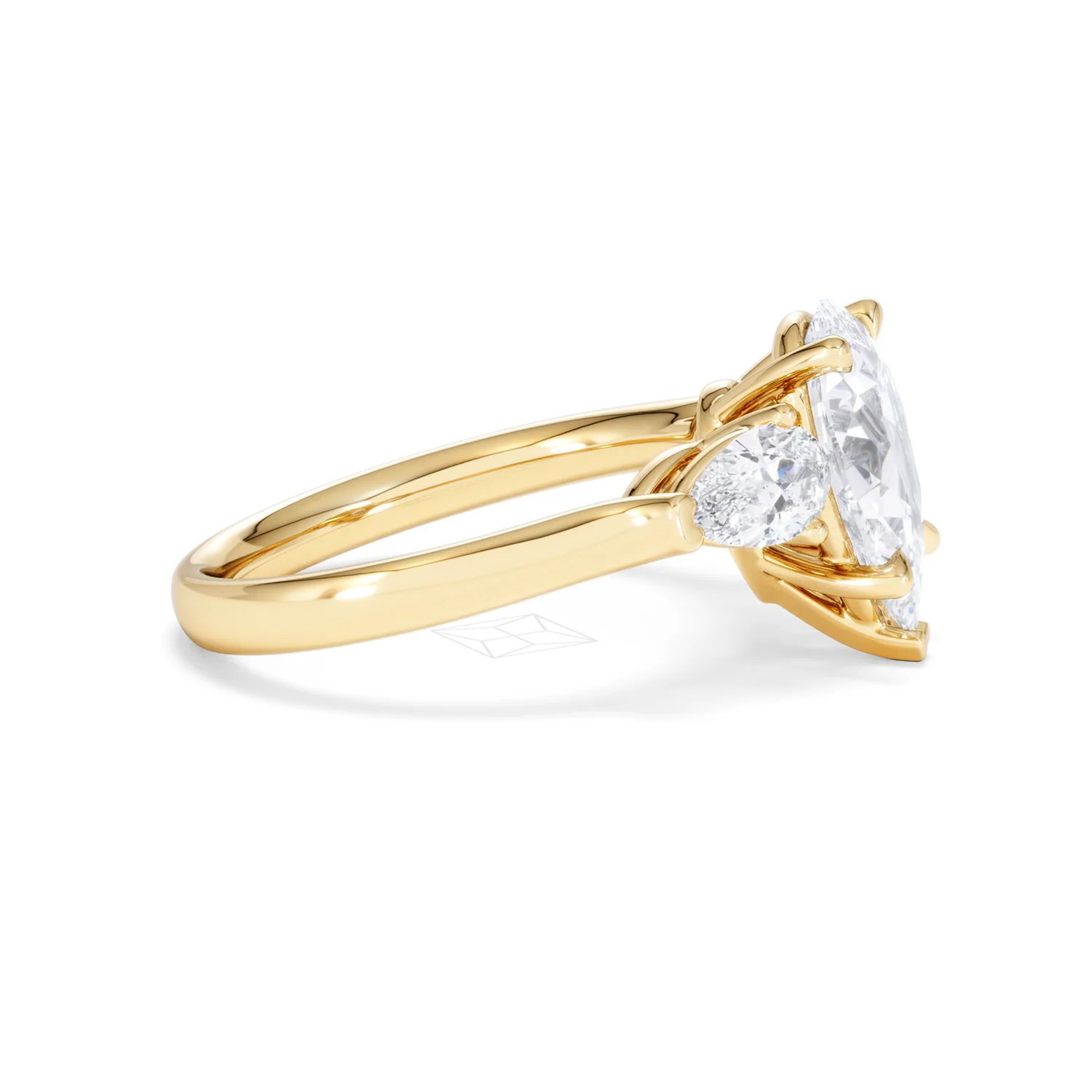 Adore 2.60ct Pear Cut Lab Diamond 3 Stone Engagement Ring in 18K Yellow Gold - Image 24