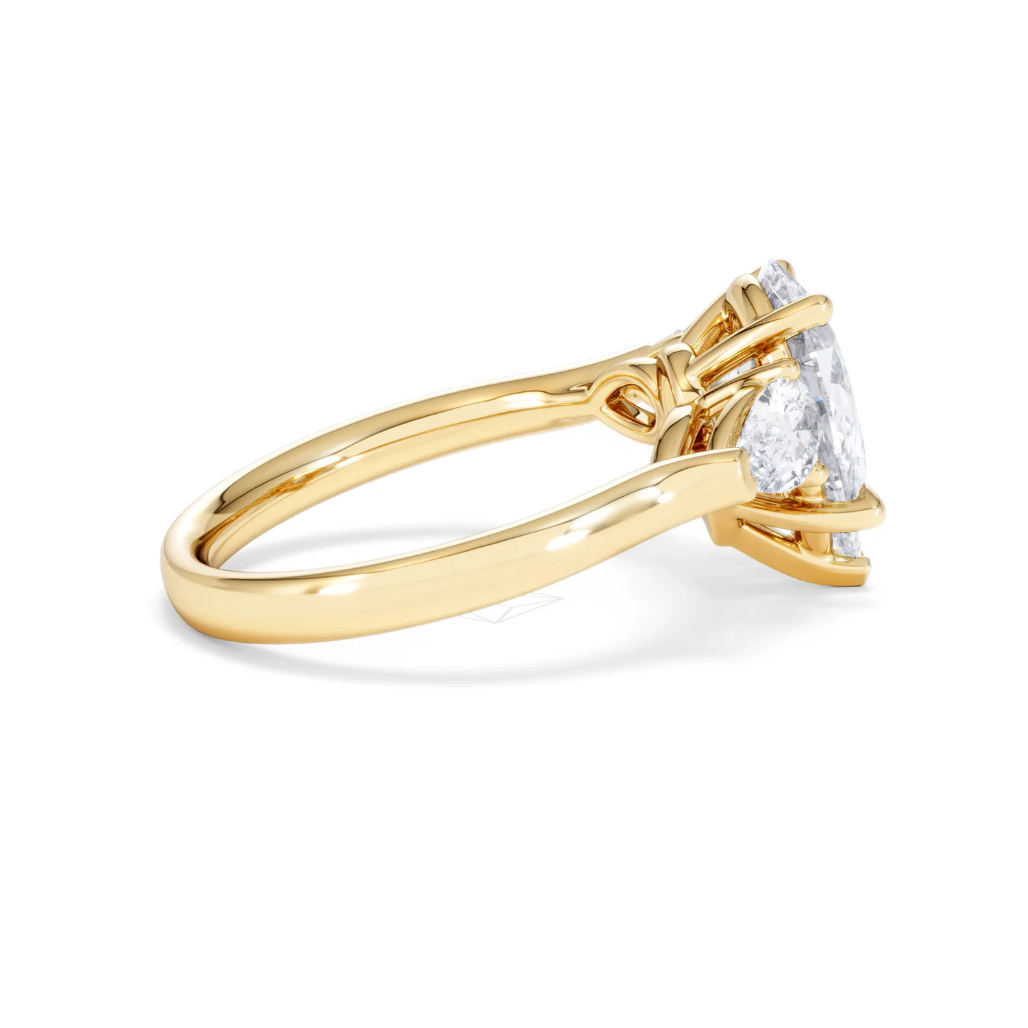 Adore 2.60ct Pear Cut Lab Diamond 3 Stone Engagement Ring in 18K Yellow Gold - Image 29