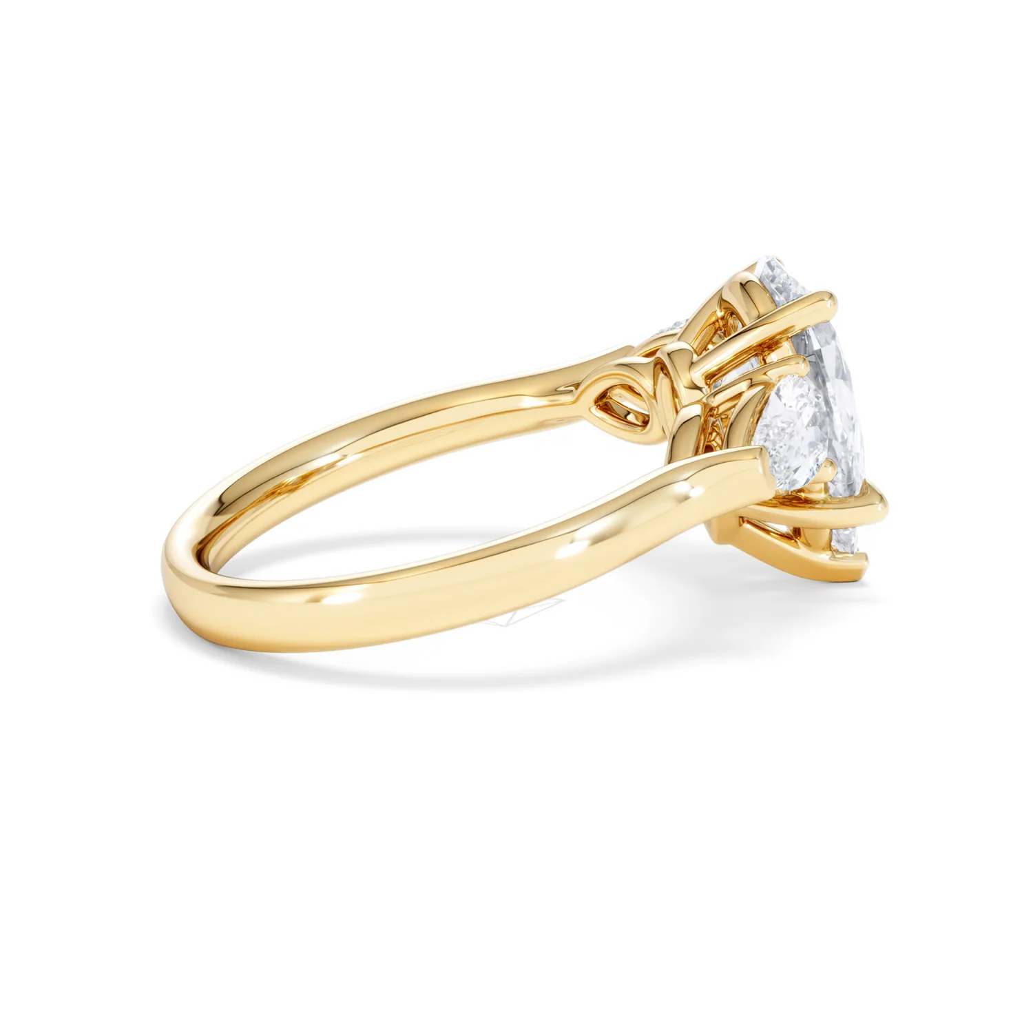 Adore 2.60ct Pear Cut Lab Diamond 3 Stone Engagement Ring in 18K Yellow Gold - Image 30