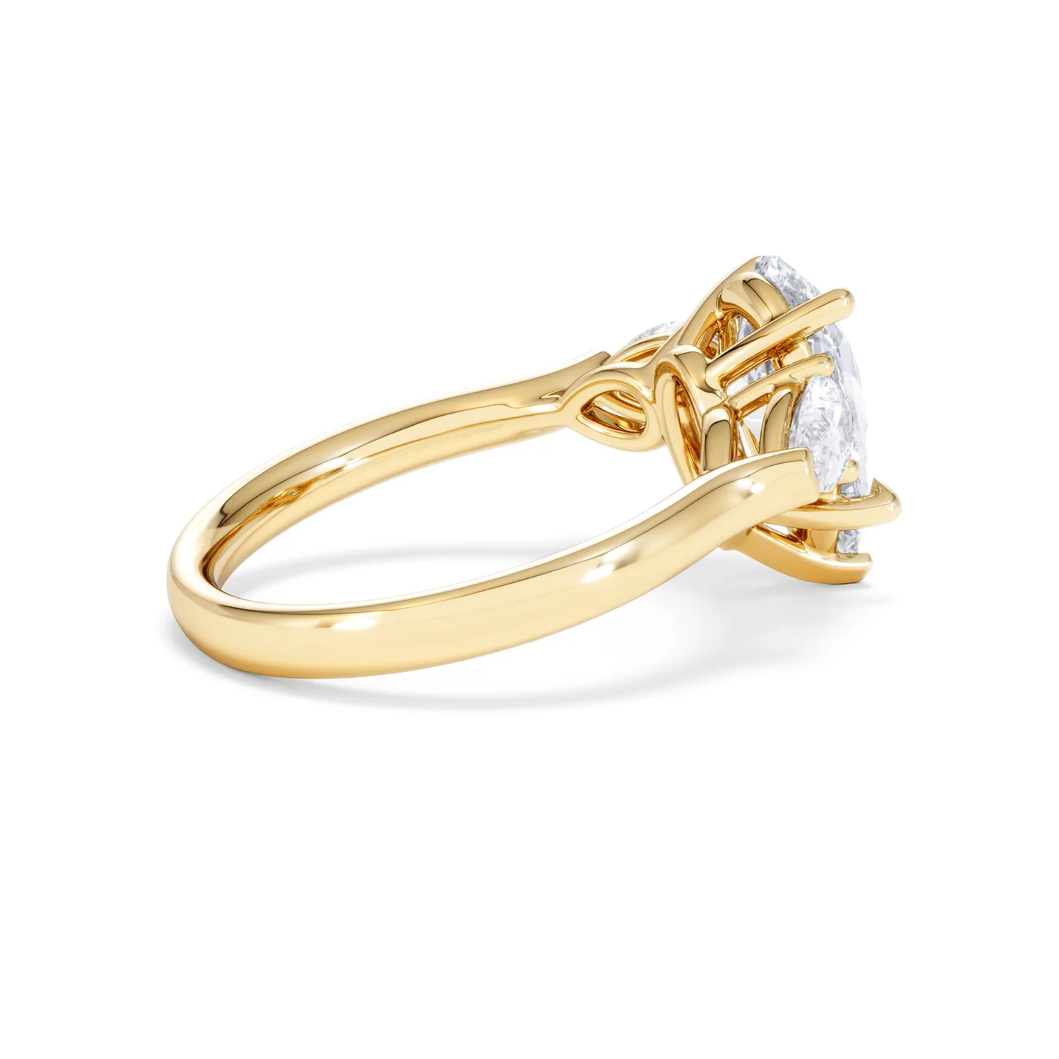 Adore 2.60ct Pear Cut Lab Diamond 3 Stone Engagement Ring in 18K Yellow Gold - Image 32