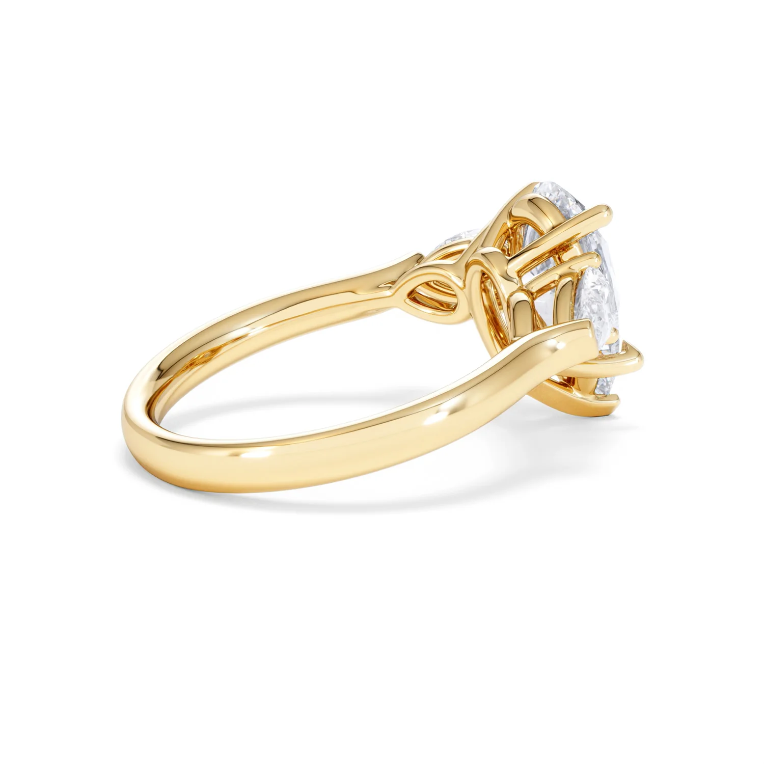 Adore 2.60ct Pear Cut Lab Diamond 3 Stone Engagement Ring in 18K Yellow Gold - Image 33