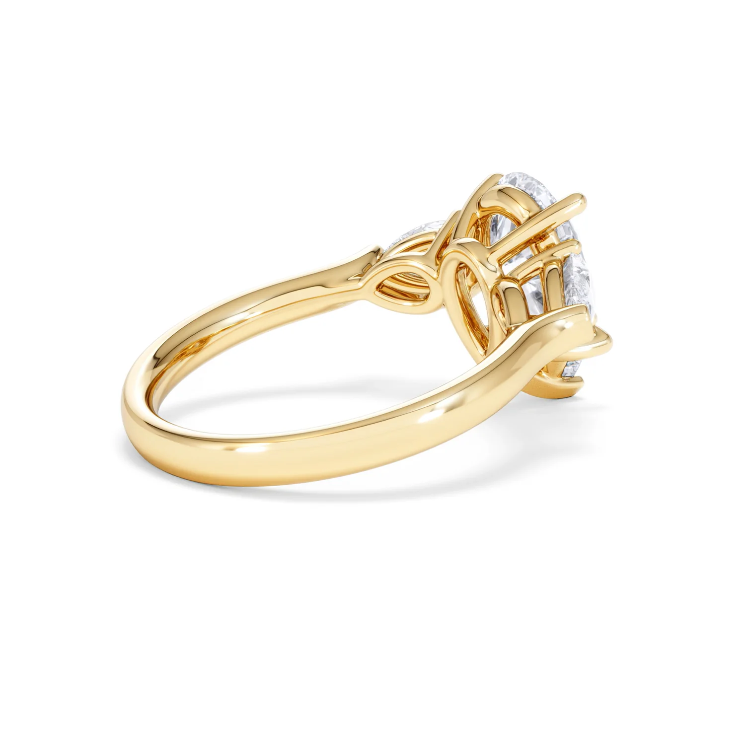 Adore 2.60ct Pear Cut Lab Diamond 3 Stone Engagement Ring in 18K Yellow Gold - Image 35